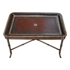 Tavolo da portata con piano in pelle di Maitland Smith