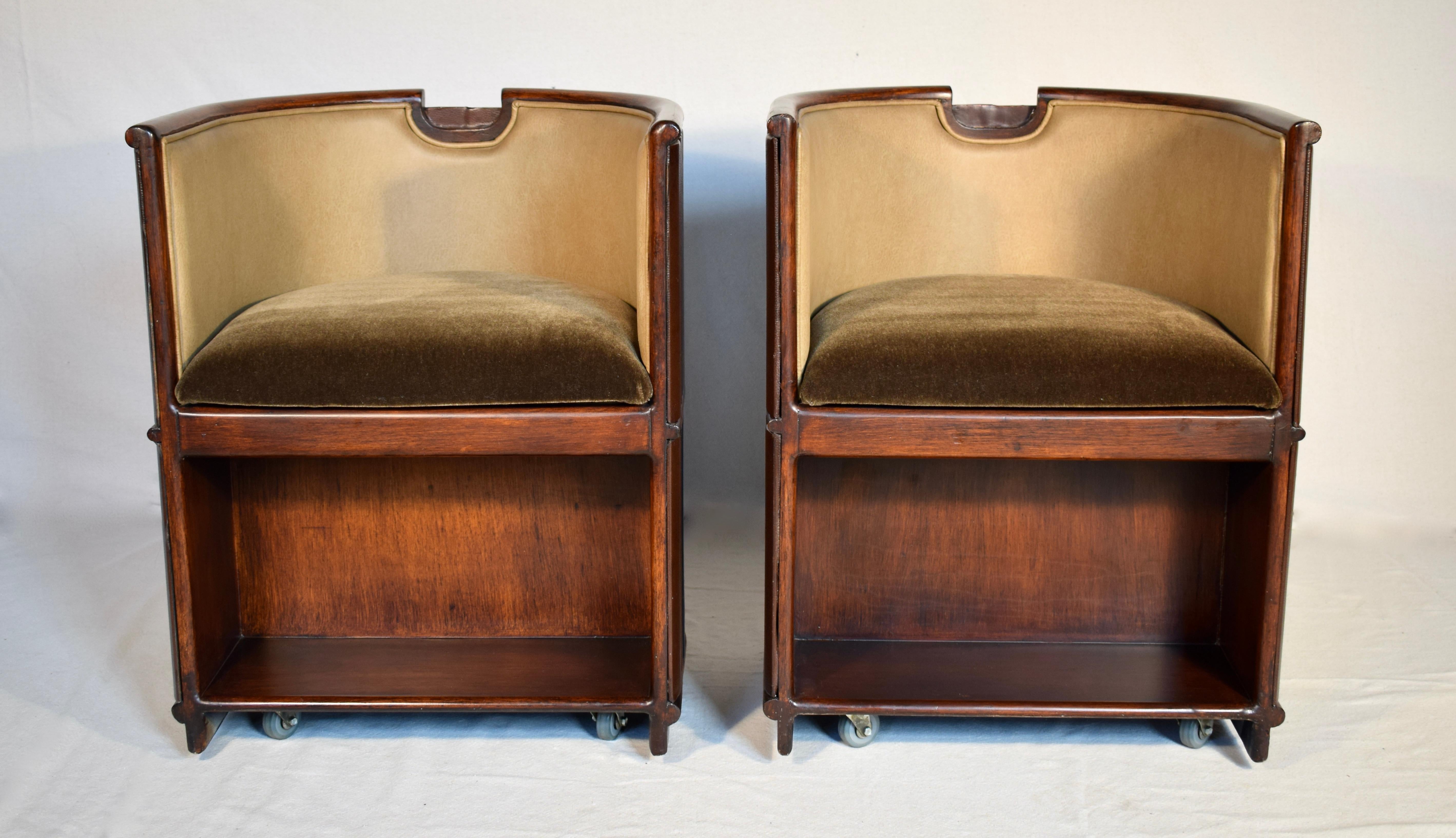 Mid-Century Modern Maitland Smith Library Books Barrel Chairs