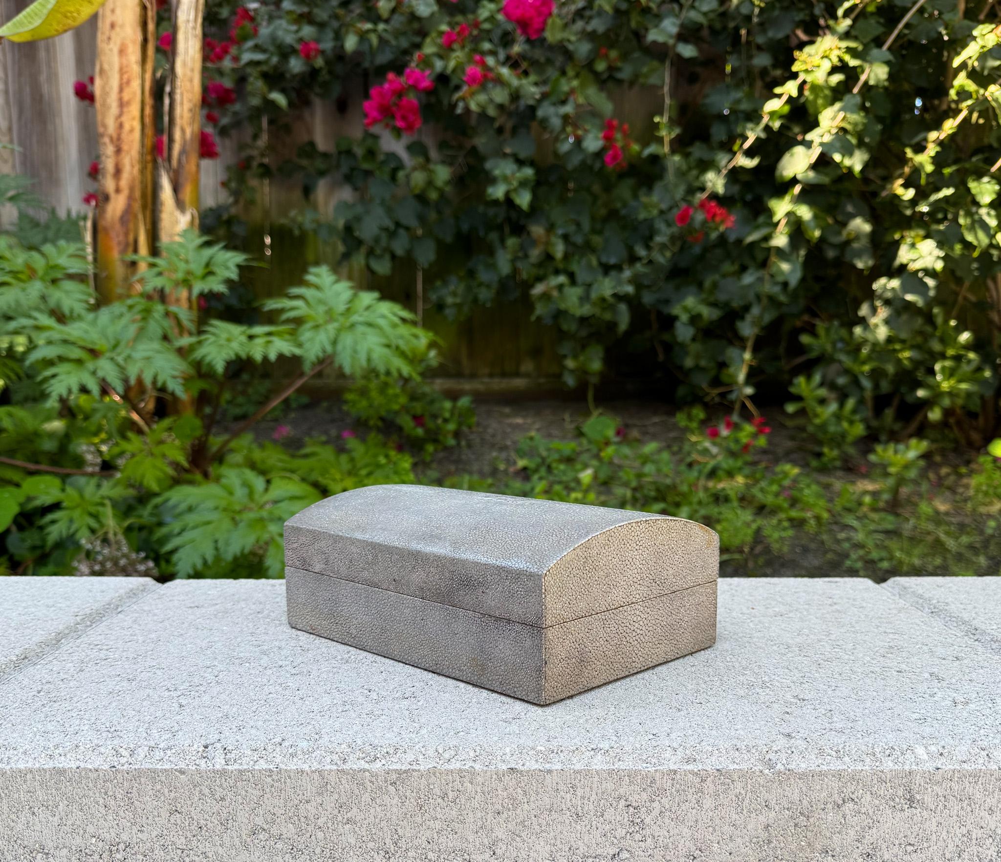 Caja de piel de zapa con tapa Maitland Smith, c.1985 en venta 5