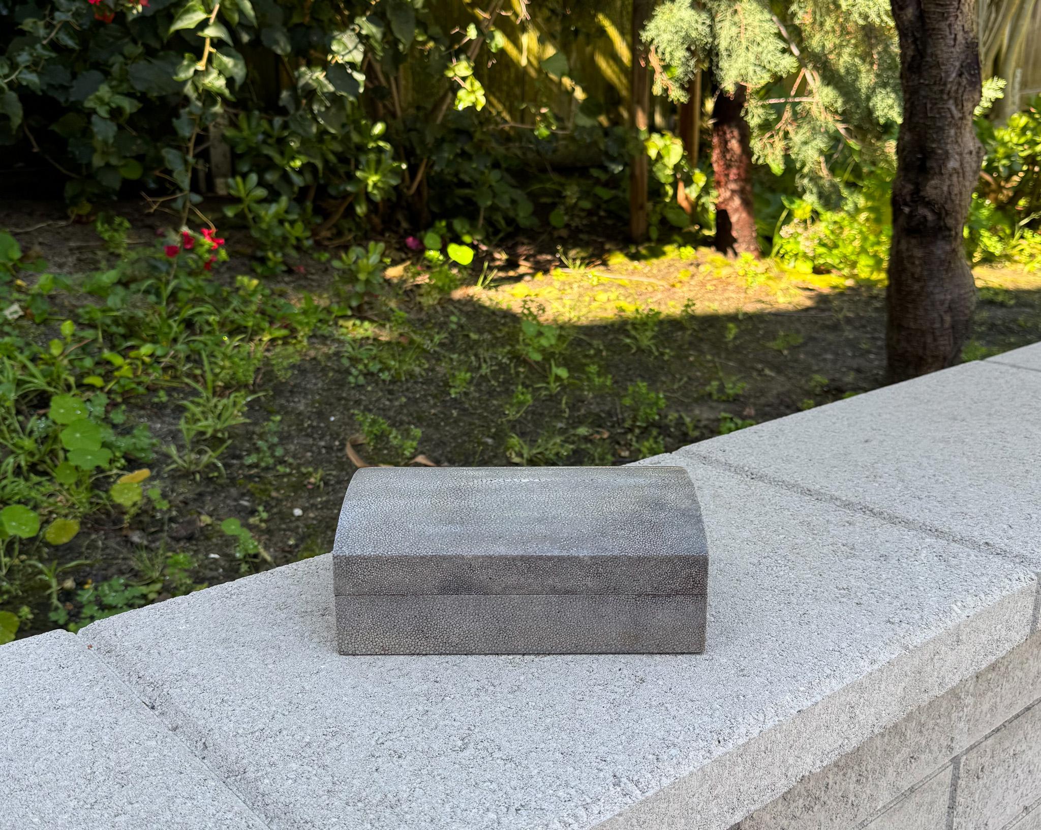 Caja de piel de zapa con tapa Maitland Smith, c.1985 en venta 7
