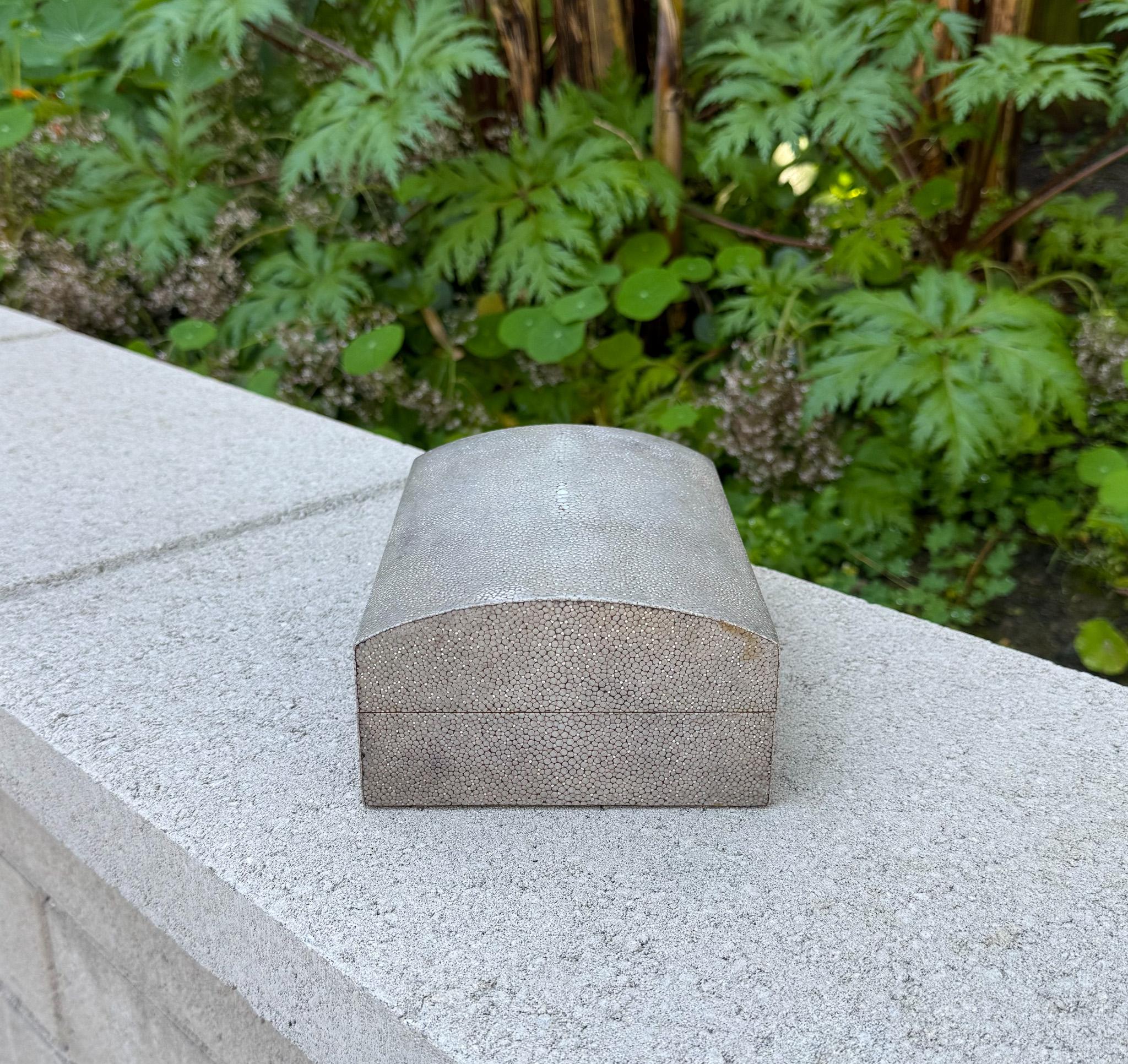 Caja de piel de zapa con tapa Maitland Smith, c.1985 Moderno de mediados de siglo en venta