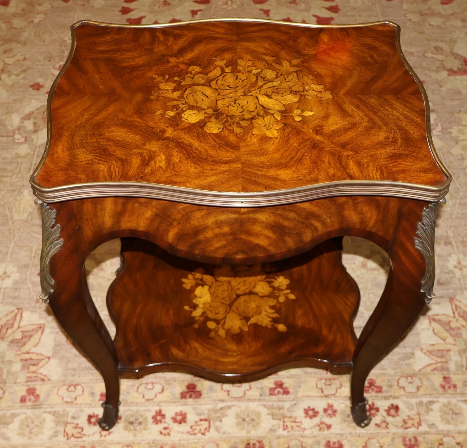 Maitland Smith Louis XV Style Mahogany Ormolu Mounted Cocktail End Table For Sale 7