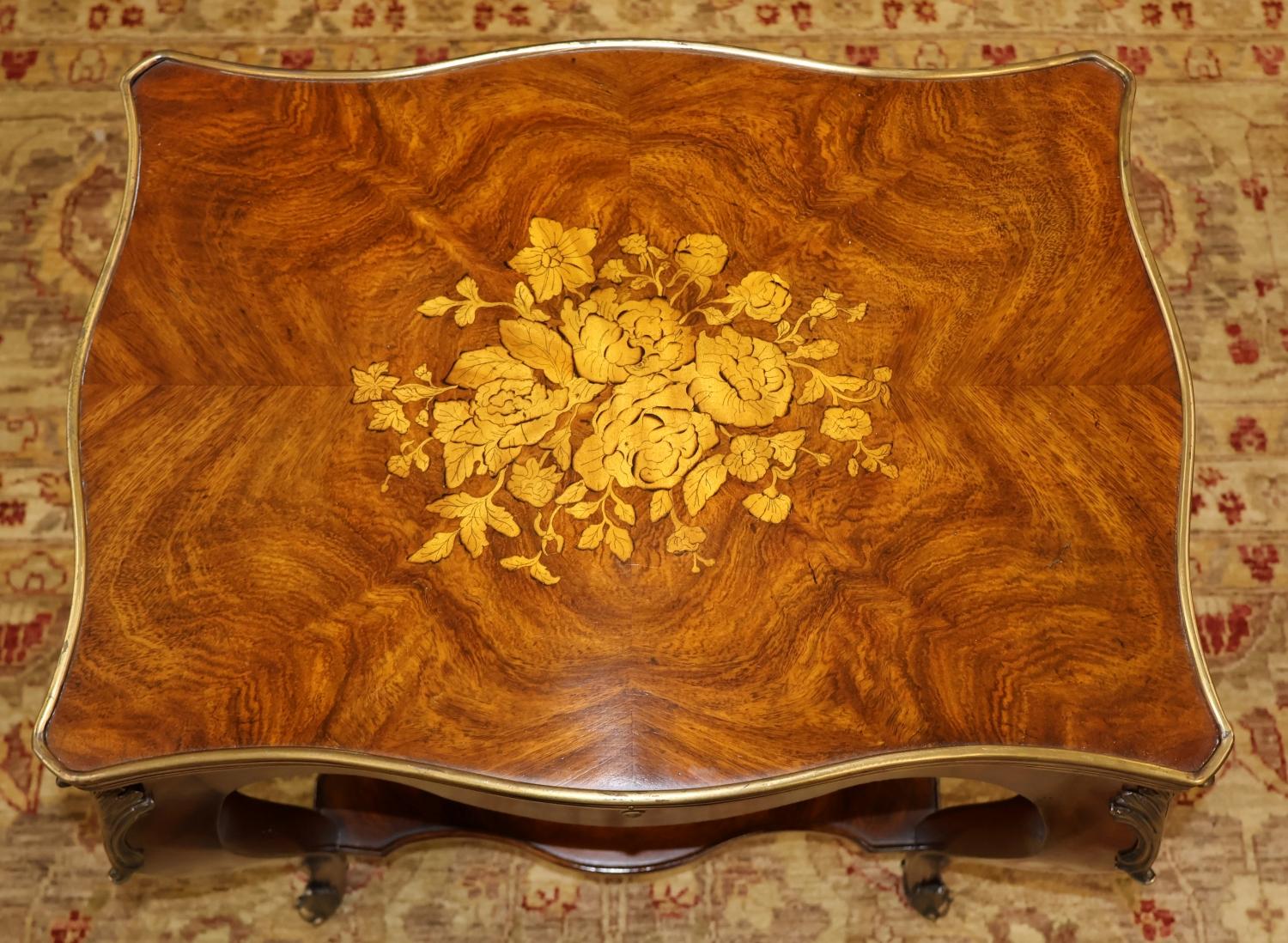 Maitland Smith Louis XV Style Mahogany Ormolu Mounted Cocktail End Table For Sale 9