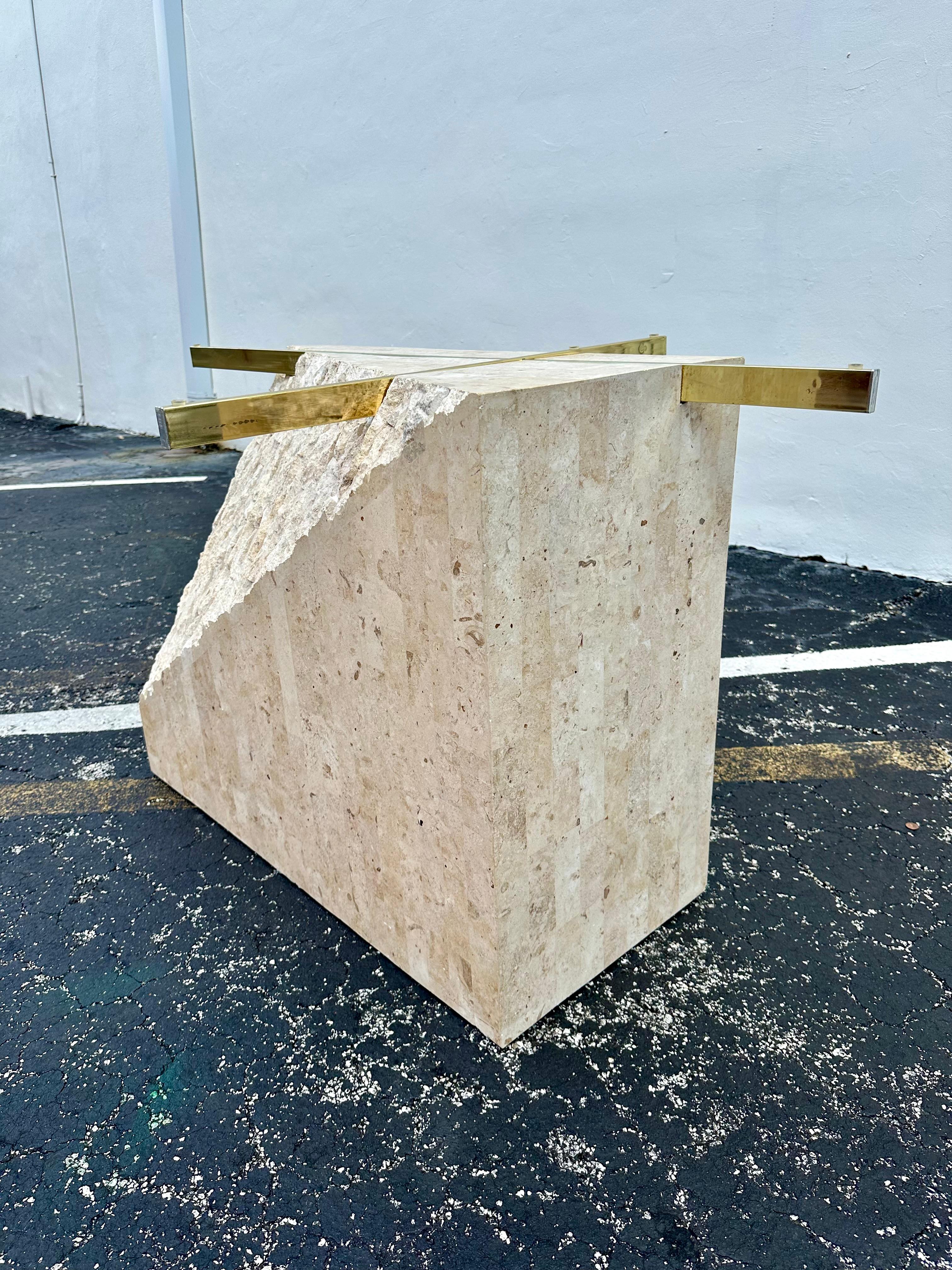 Table de salle à manger Maitland Smith Mactan en laiton tessellé des années 1980 en vente 6