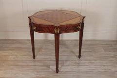 Maitland Smith Mahogany and Leather Game Table