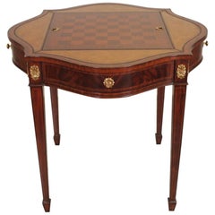 Maitland Smith Mahogany and Leather Game Table