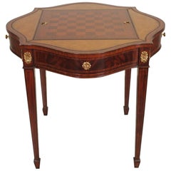 Maitland Smith Mahogany and Leather Game Table