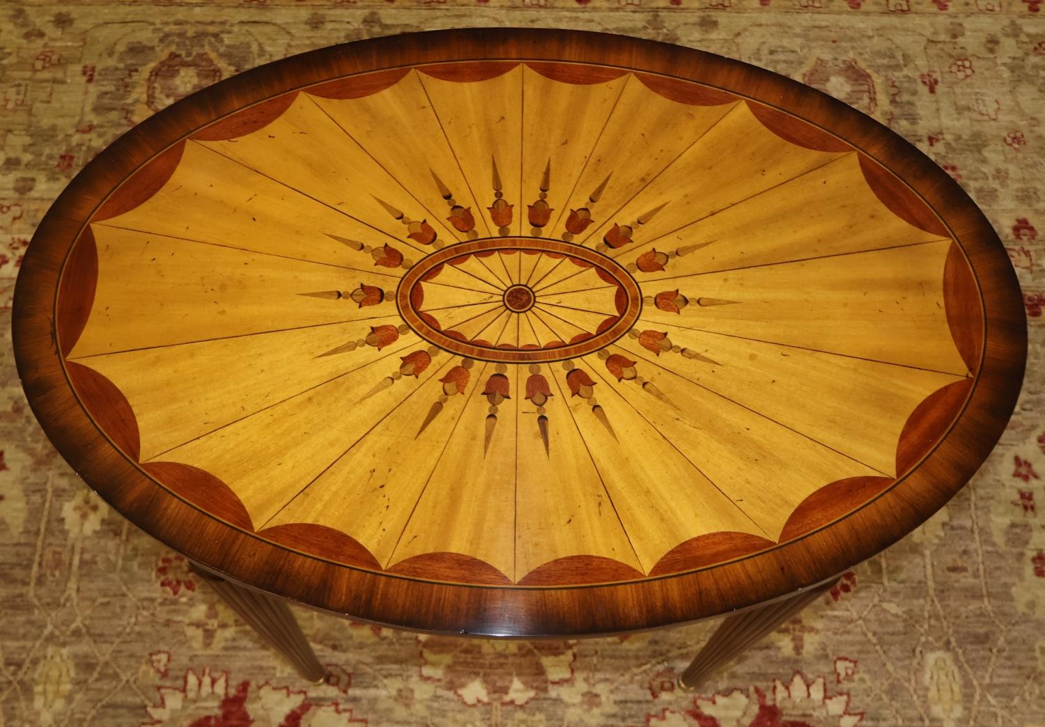 Maitland Smith Mahogany And Satinwood Inlaid Regency Style Cocktail End Table For Sale 3