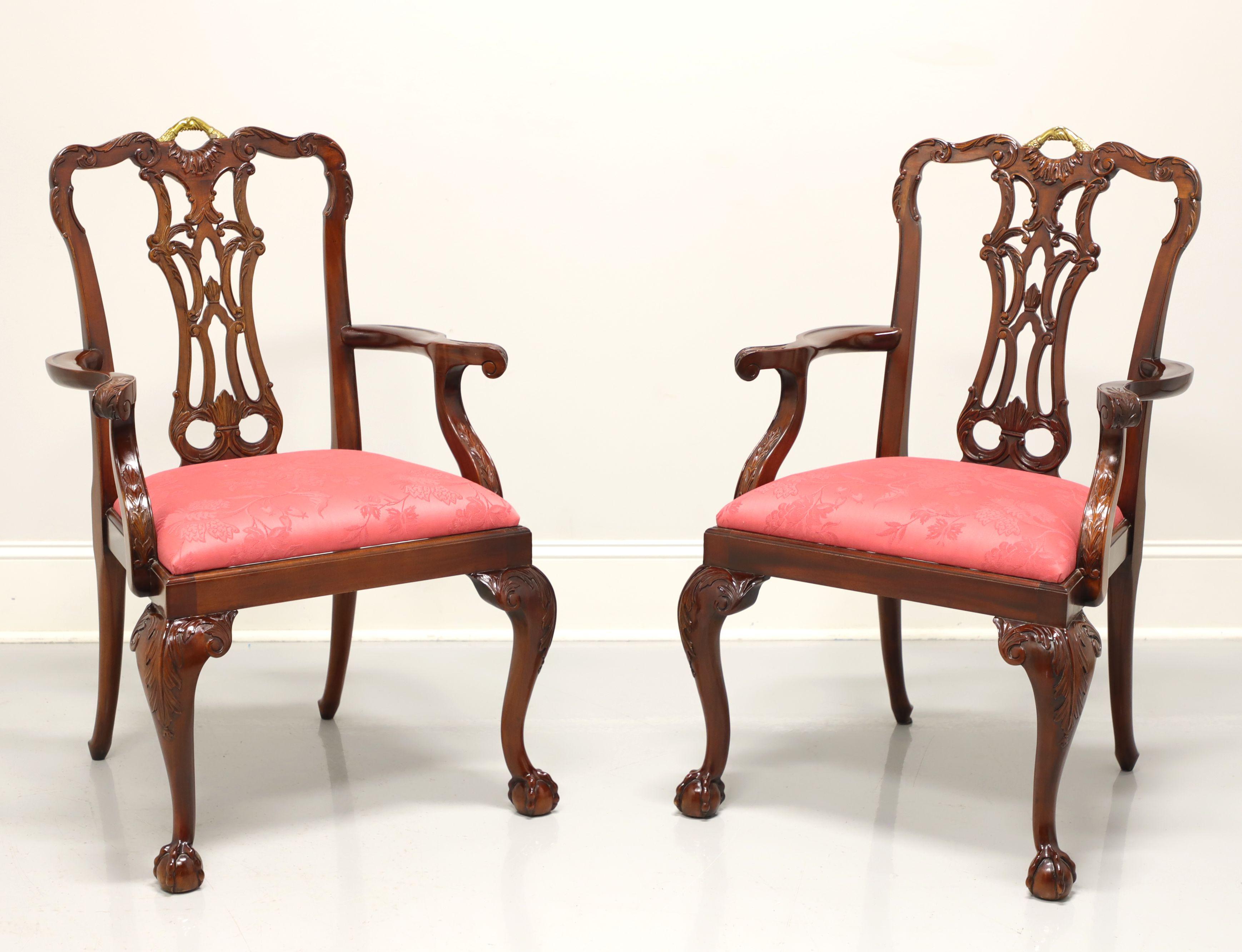 MAITLAND SMITH Solid Mahogany Chippendale Ball in Claw Dining Armchairs - Pair 4