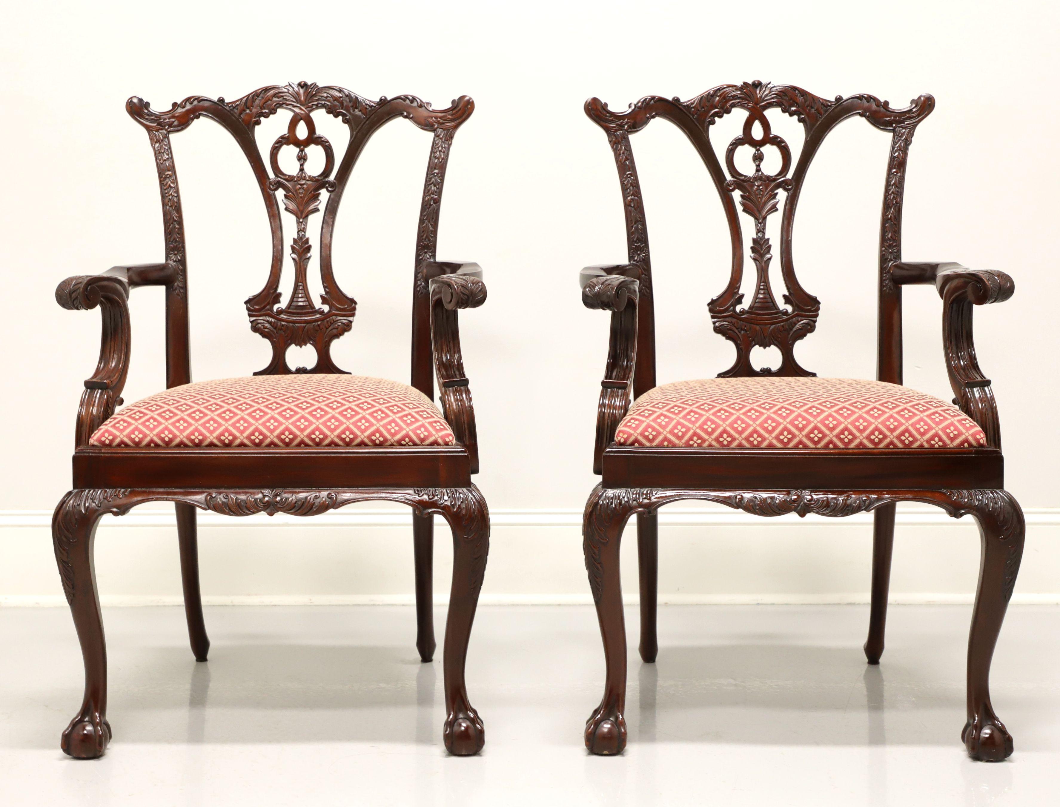 Philippine MAITLAND SMITH Mahogany Chippendale Ball in Claw Dining Armchairs - Pair