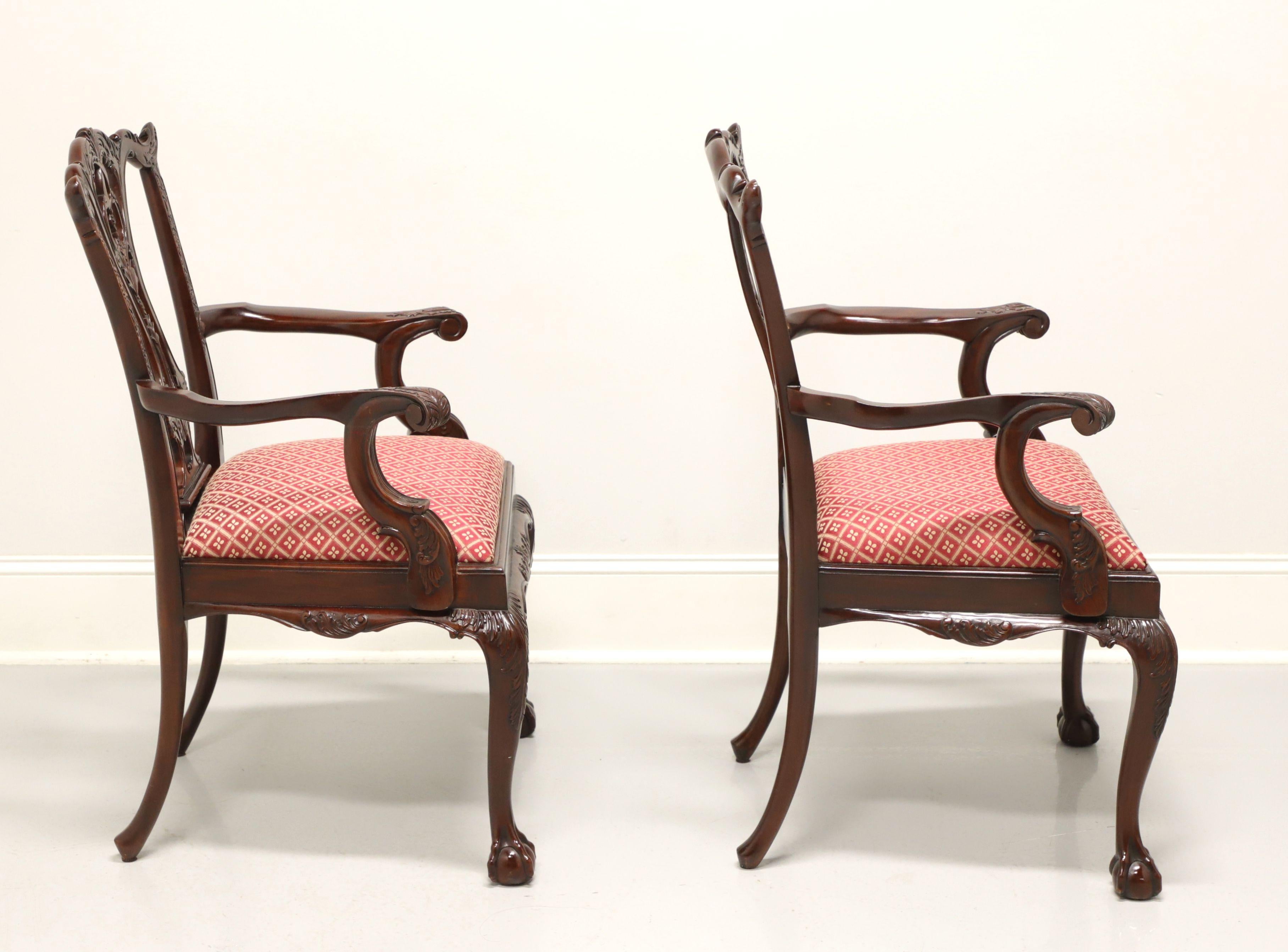 MAITLAND SMITH Mahogany Chippendale Ball in Claw Dining Armchairs - Pair In Good Condition In Charlotte, NC