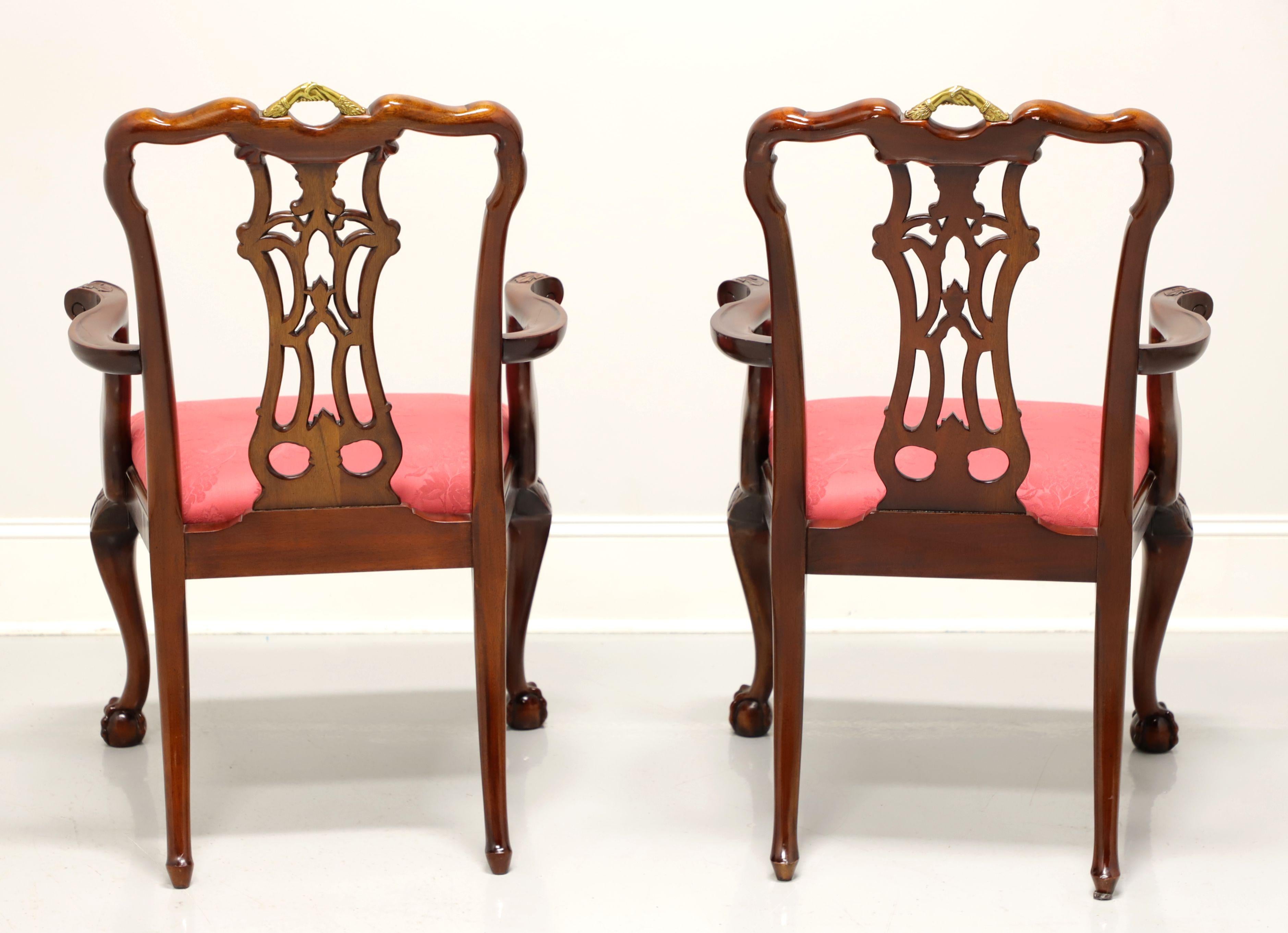 MAITLAND SMITH Solid Mahogany Chippendale Ball in Claw Dining Armchairs - Pair In Good Condition In Charlotte, NC