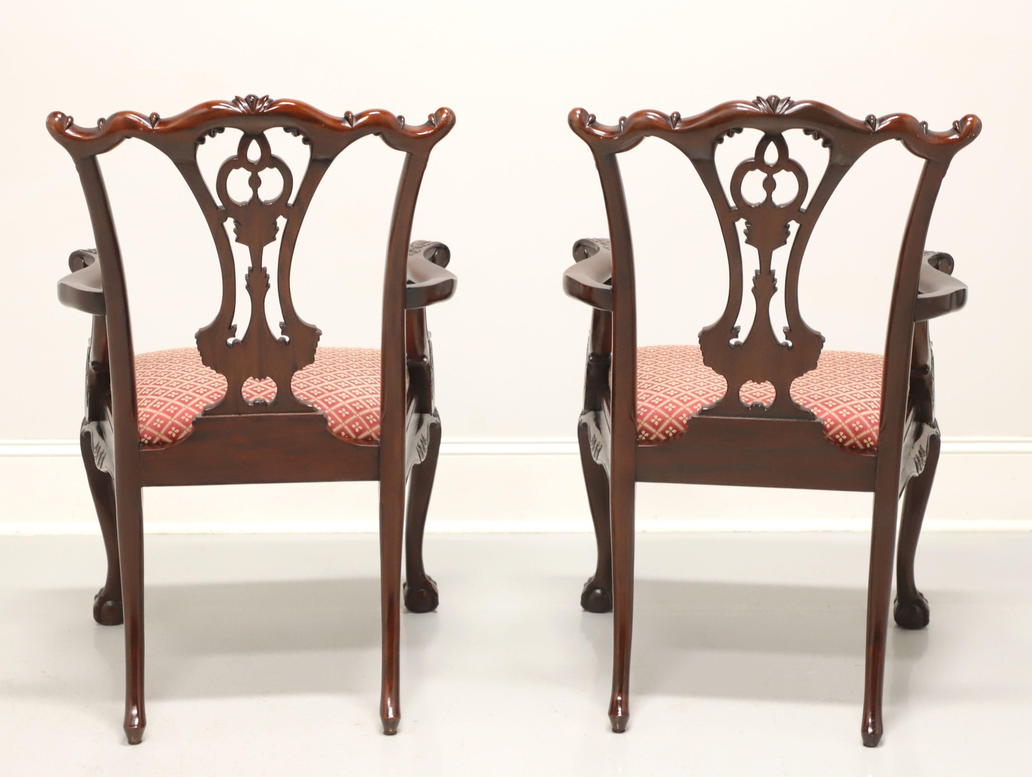 20th Century MAITLAND SMITH Mahogany Chippendale Ball in Claw Dining Armchairs - Pair