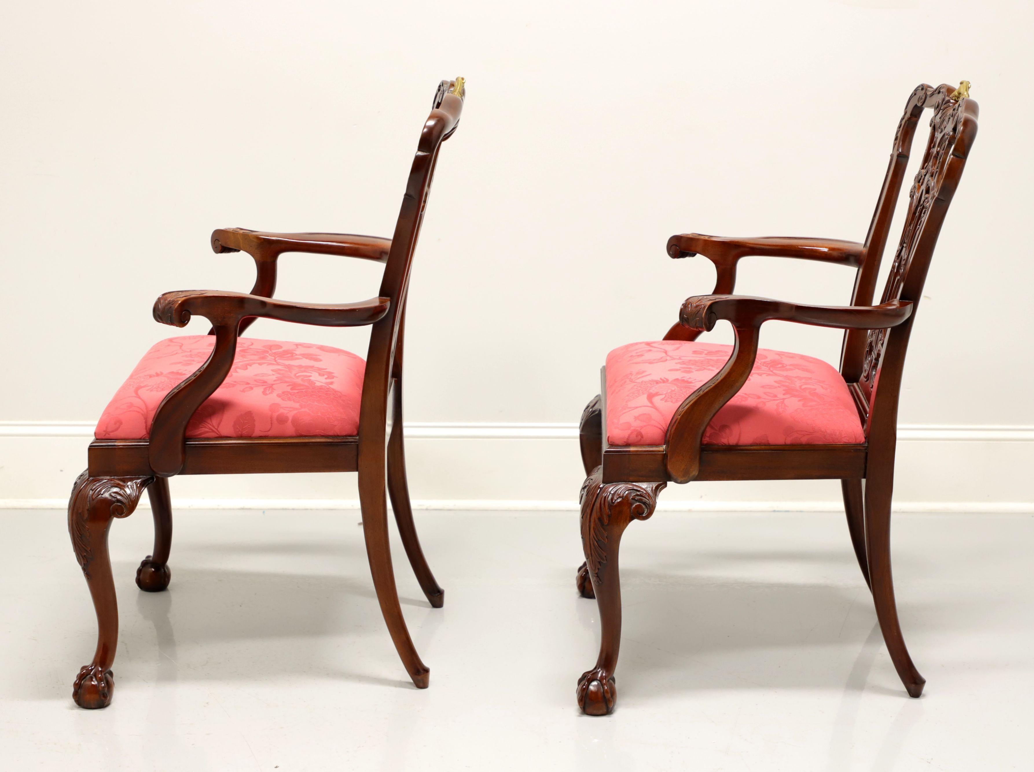 20th Century MAITLAND SMITH Solid Mahogany Chippendale Ball in Claw Dining Armchairs - Pair