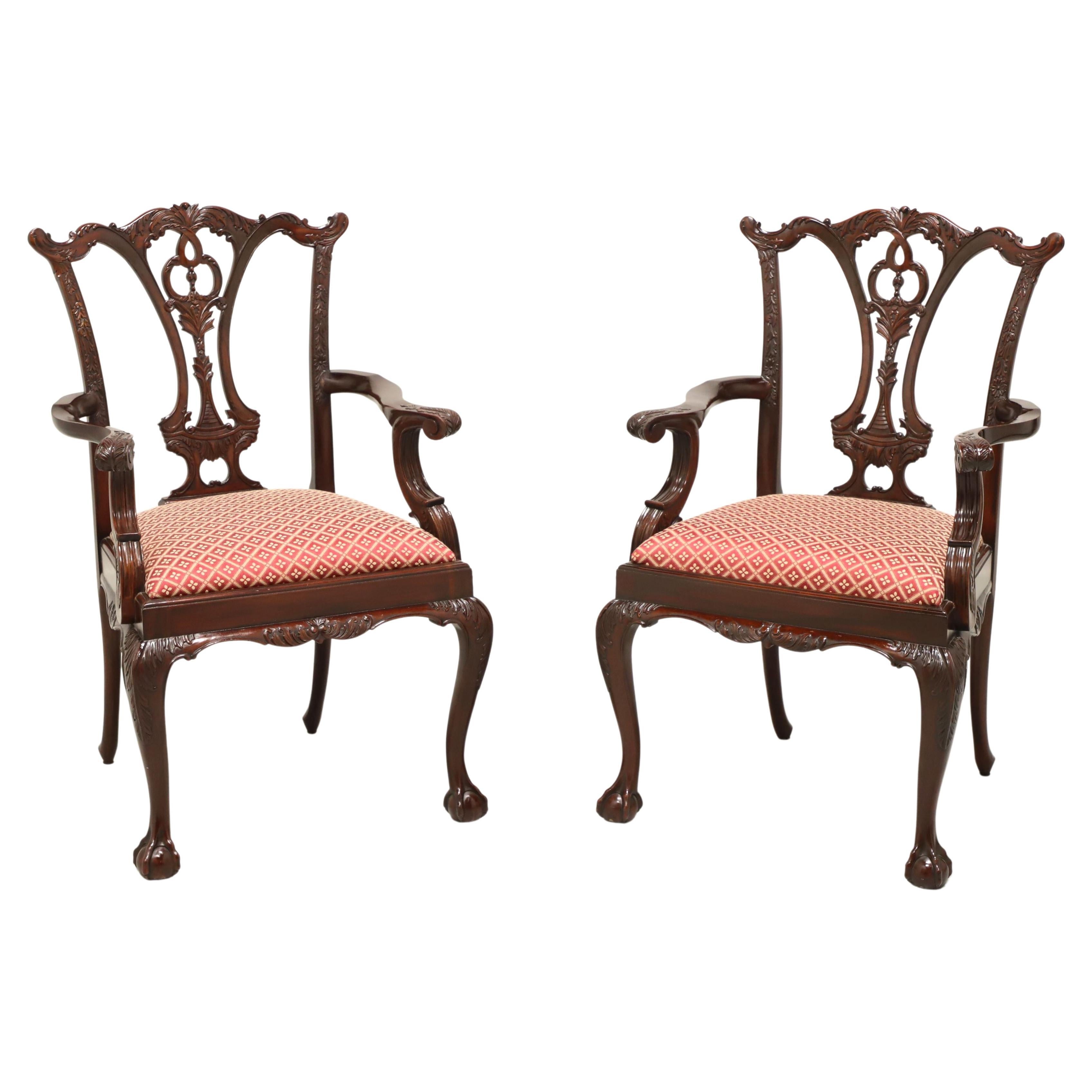 MAITLAND SMITH Mahogany Chippendale Ball in Claw Dining Armchairs - Pair