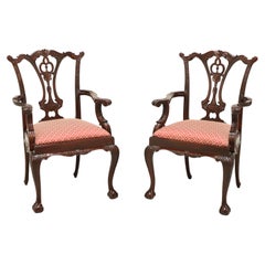 MAITLAND SMITH Mahogany Chippendale Ball in Claw Dining Armchairs - Pair