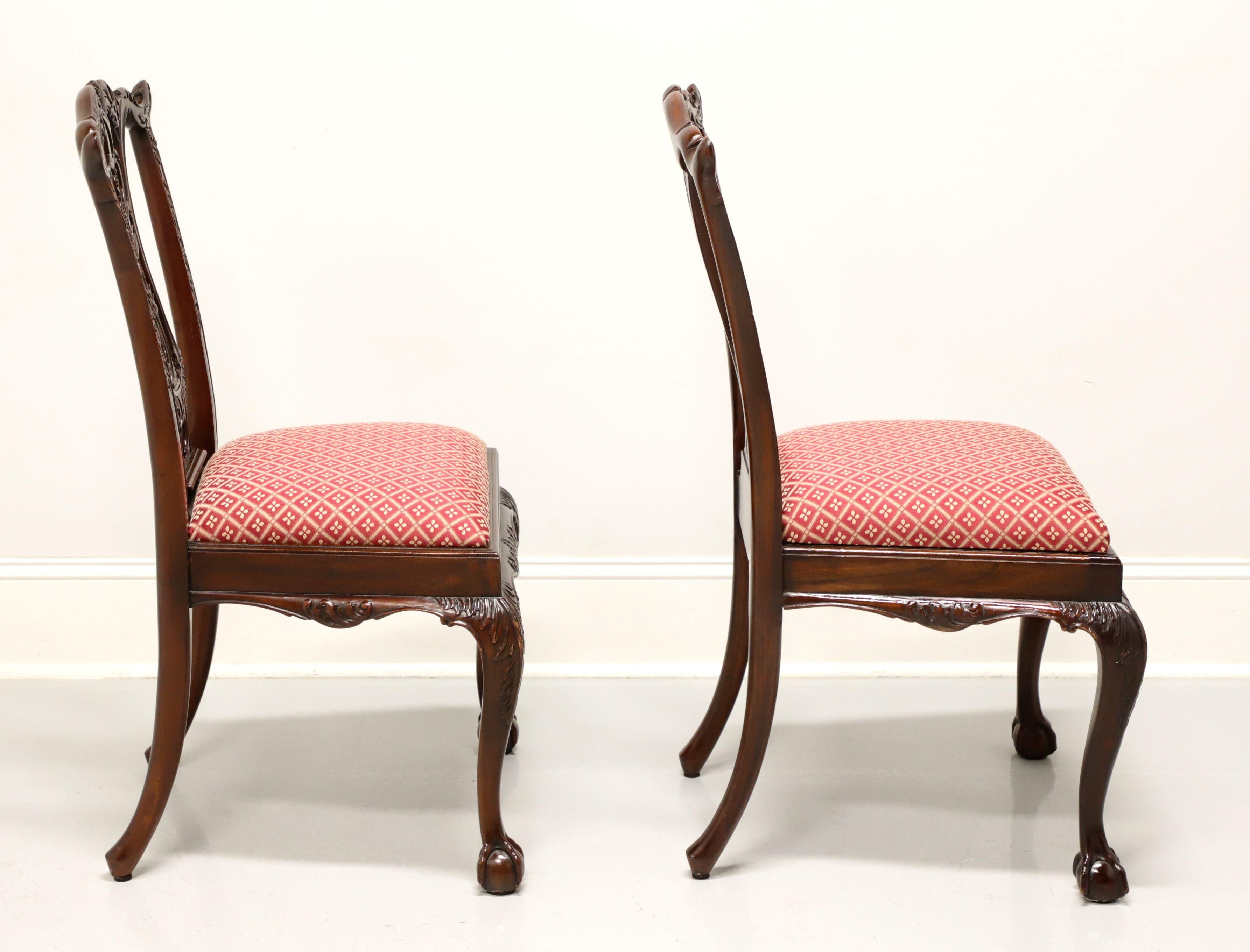 Philippine MAITLAND SMITH Mahogany Chippendale Ball in Claw Dining Side Chairs - Pair  For Sale