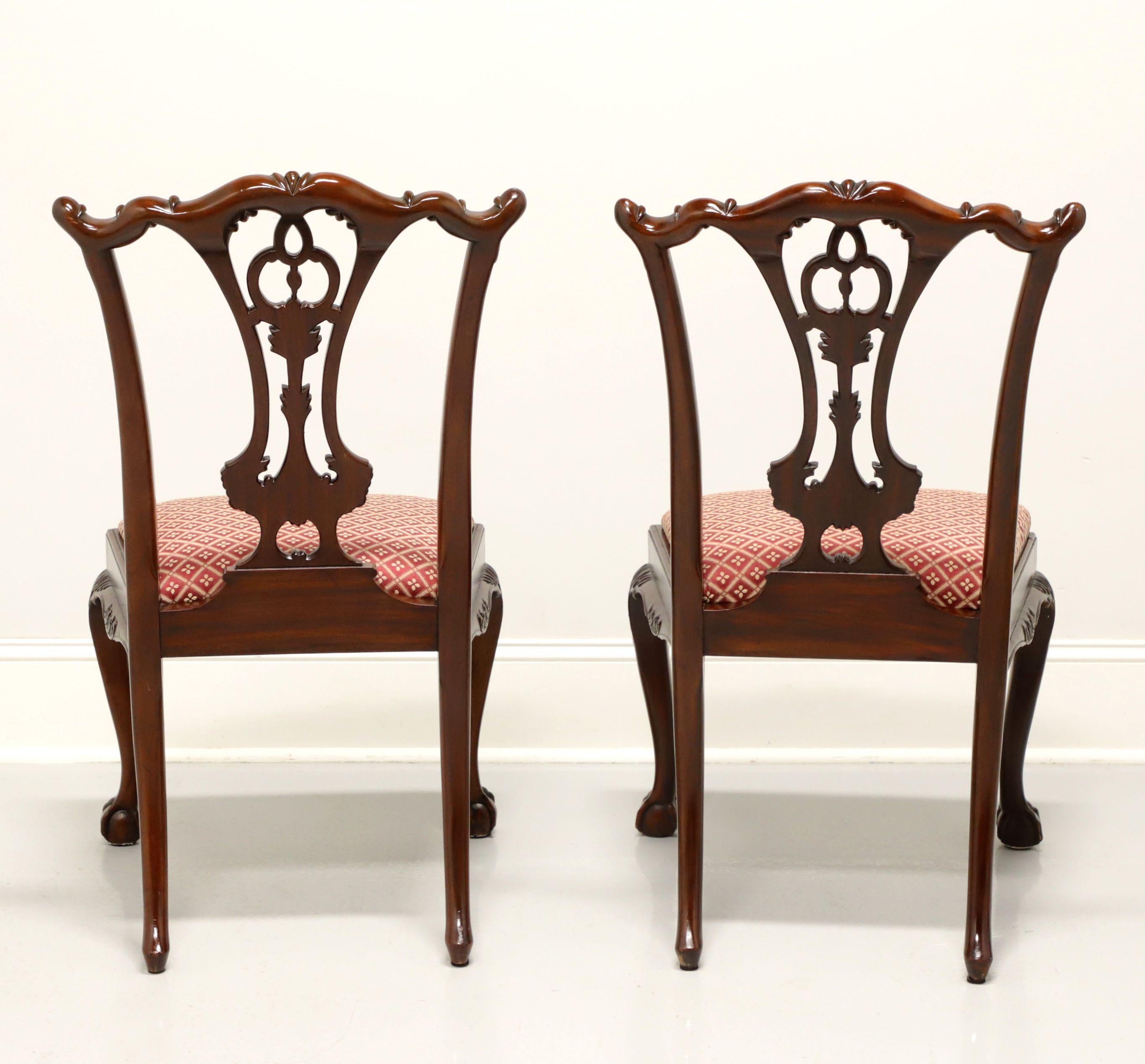 MAITLAND SMITH Mahogany Chippendale Ball in Claw Dining Side Chairs - Pair  In Good Condition For Sale In Charlotte, NC