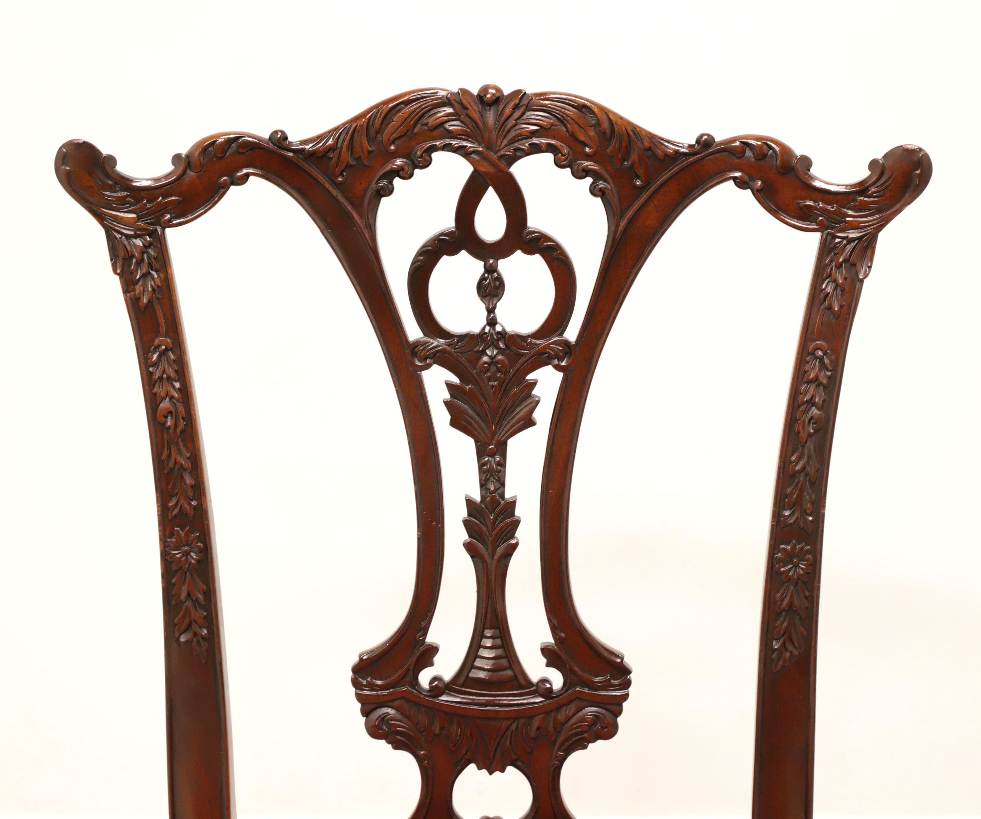20th Century MAITLAND SMITH Mahogany Chippendale Ball in Claw Dining Side Chairs - Pair  For Sale