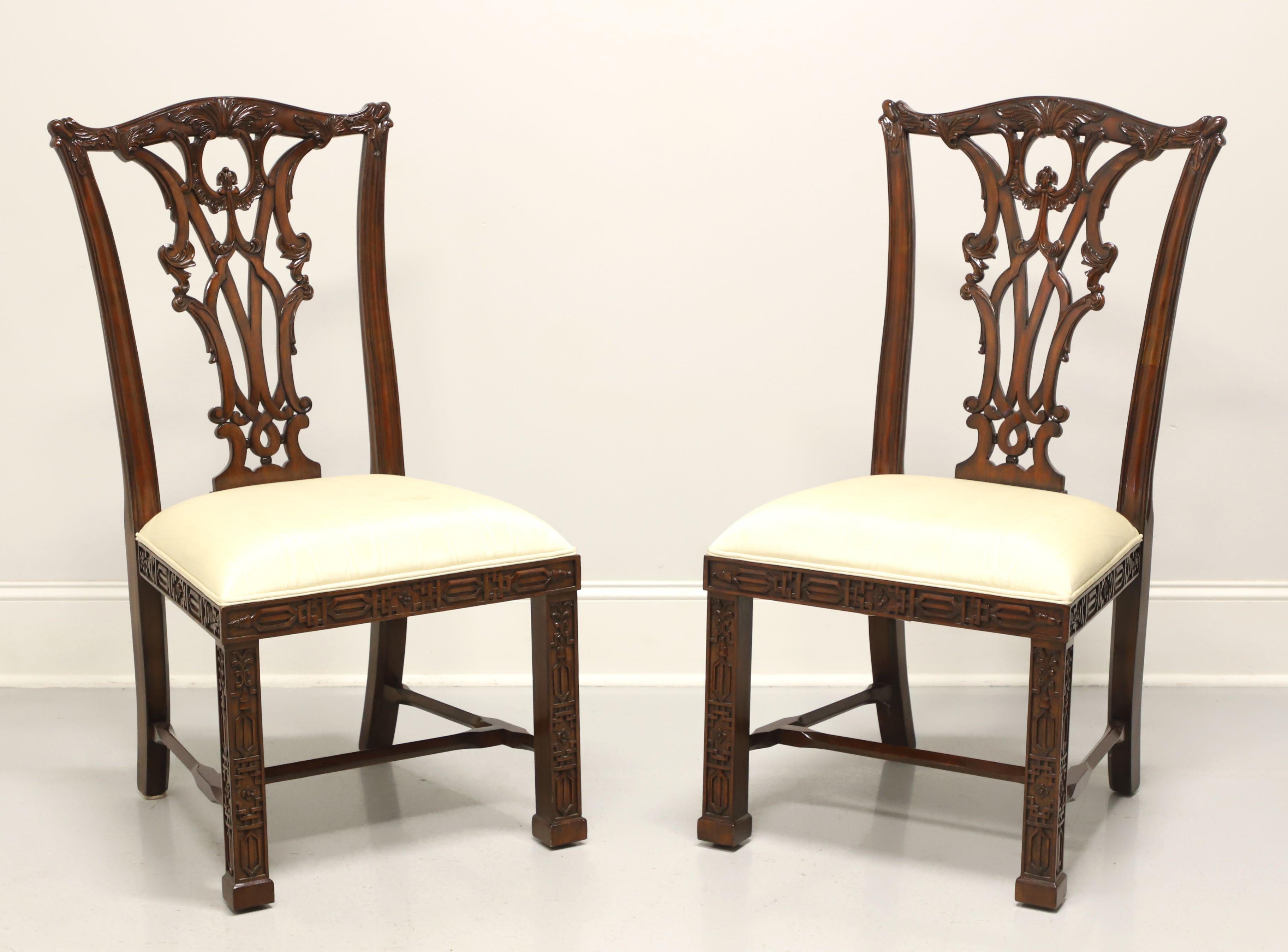 MAITLAND SMITH Mahogany Chippendale Fretwork Dining Side Chairs - Pair A 5