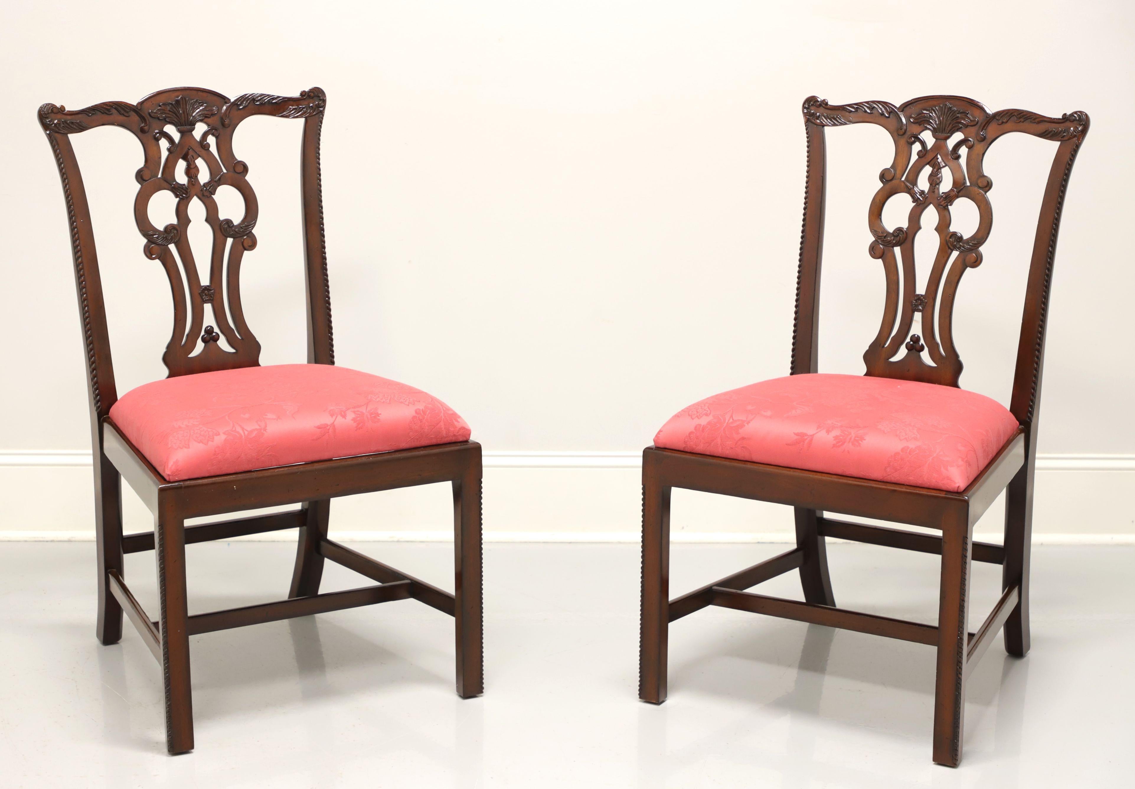 MAITLAND SMITH Mahogany Chippendale Straight Leg Dining Side Chairs - Pair 4