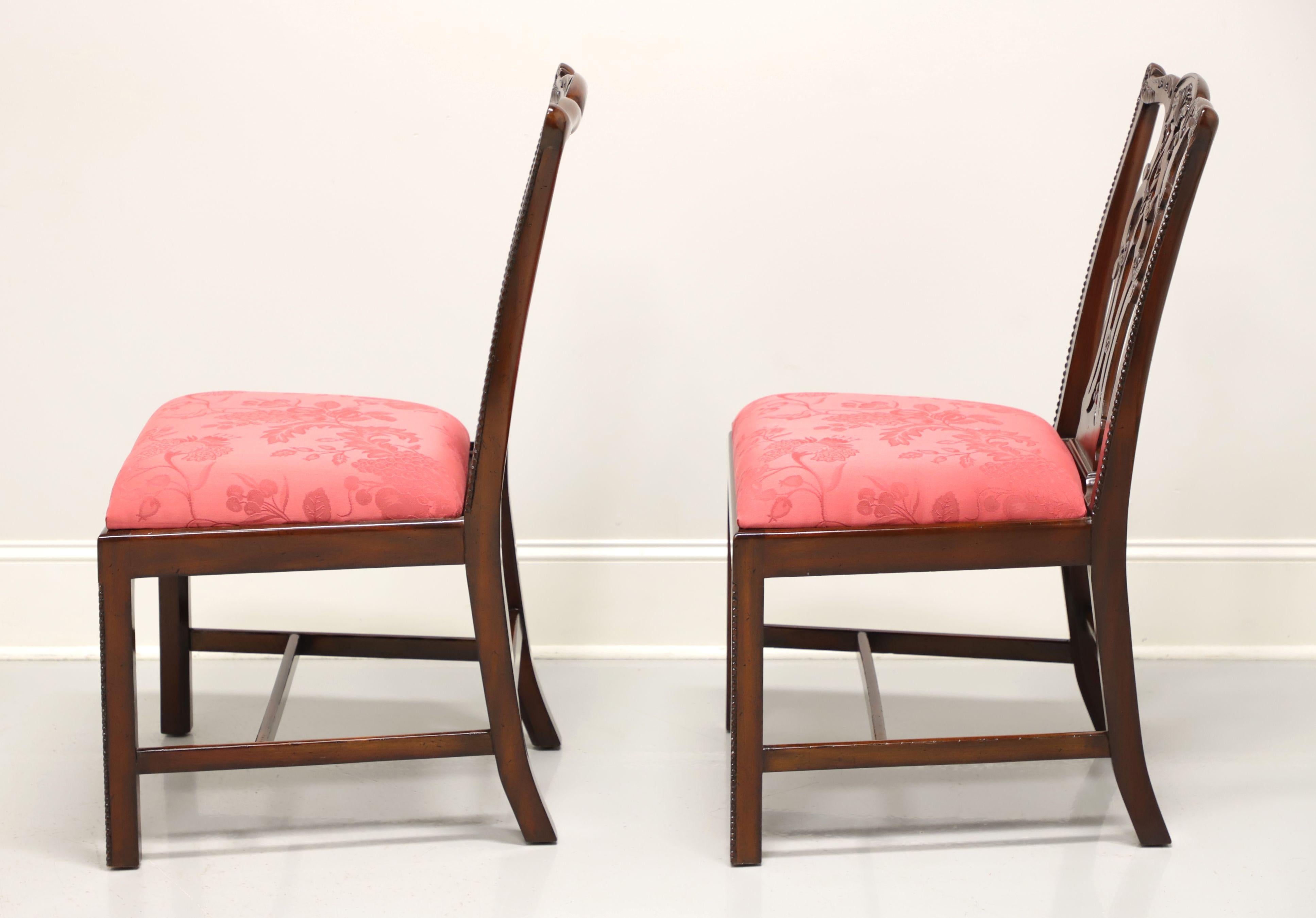 20th Century MAITLAND SMITH Mahogany Chippendale Straight Leg Dining Side Chairs - Pair