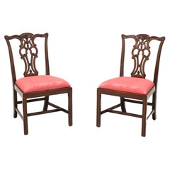 MAITLAND SMITH Mahogany Chippendale Straight Leg Dining Side Chairs - Pair