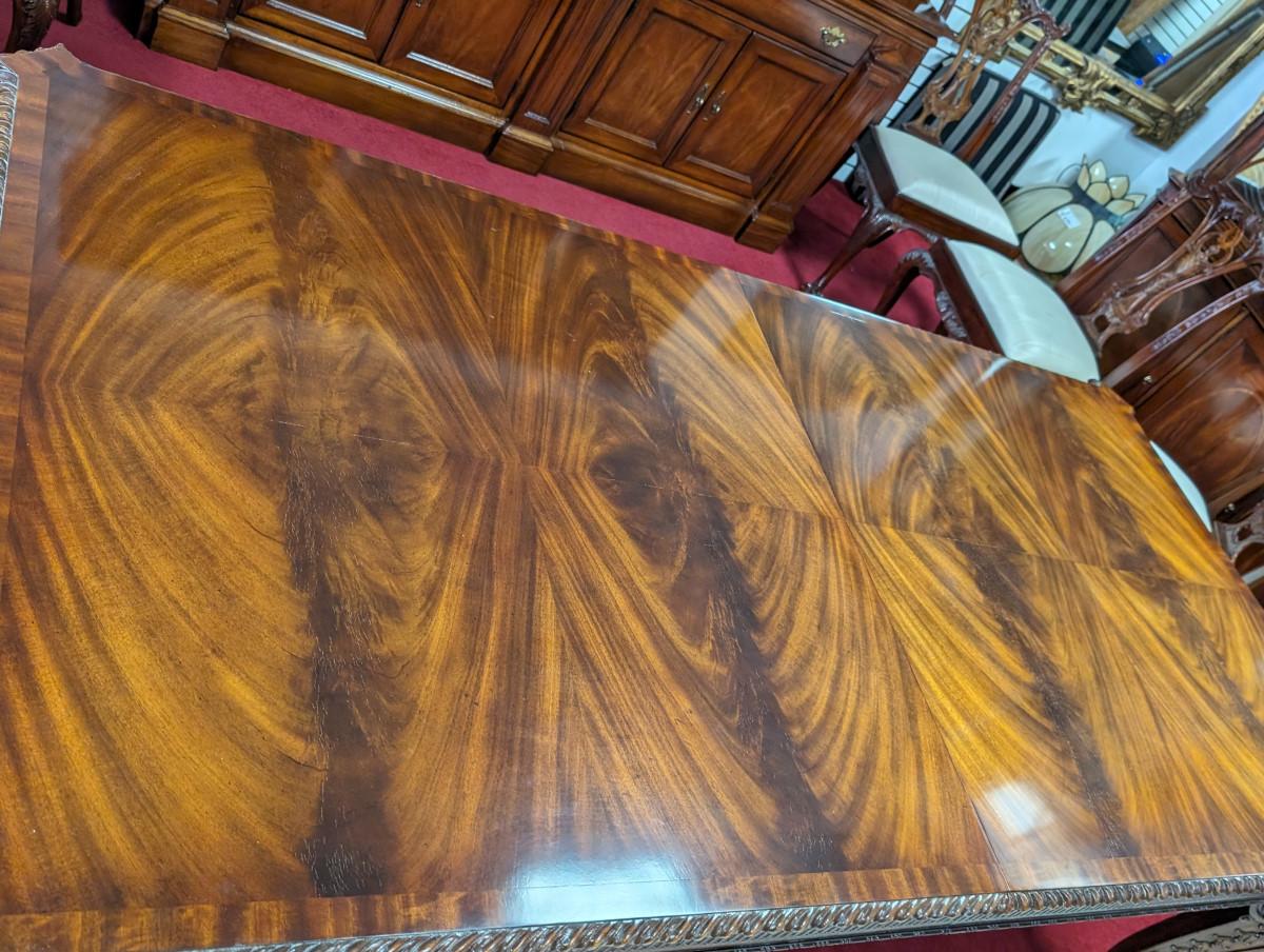 20th Century Maitland Smith Mahogany Chippendale Style Dining Table For Sale