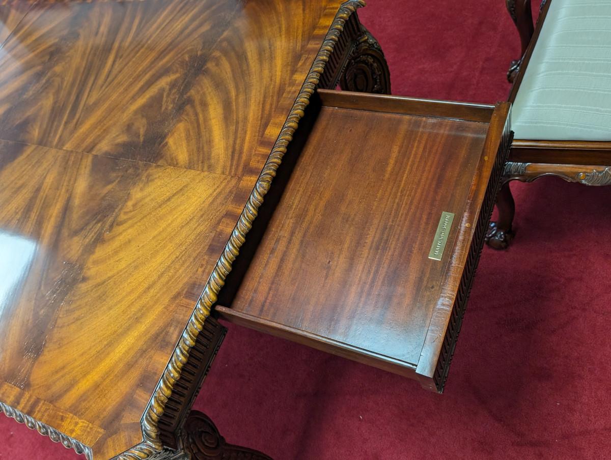 Maitland Smith Mahogany Chippendale Style Dining Table For Sale 2