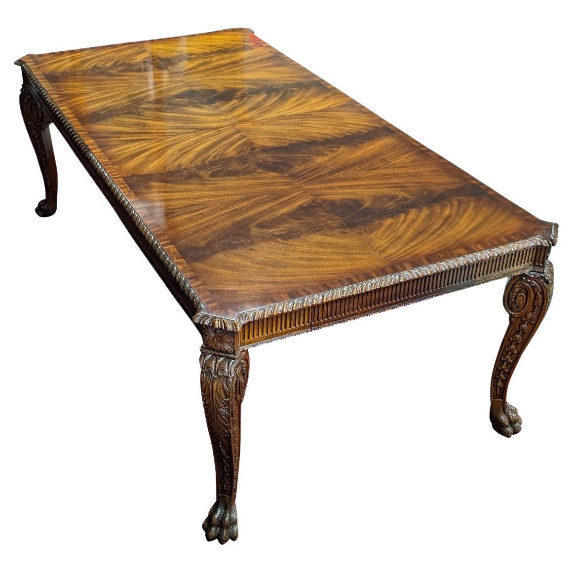Maitland Smith Mahogany Chippendale Style Dining Table For Sale