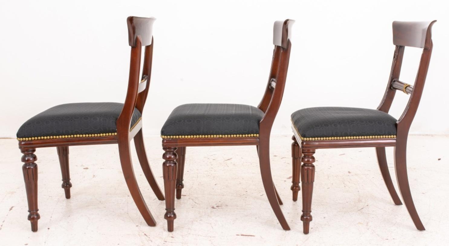 Regency Revival Maitland Smith Mahogany Dining Chair, Set of 6