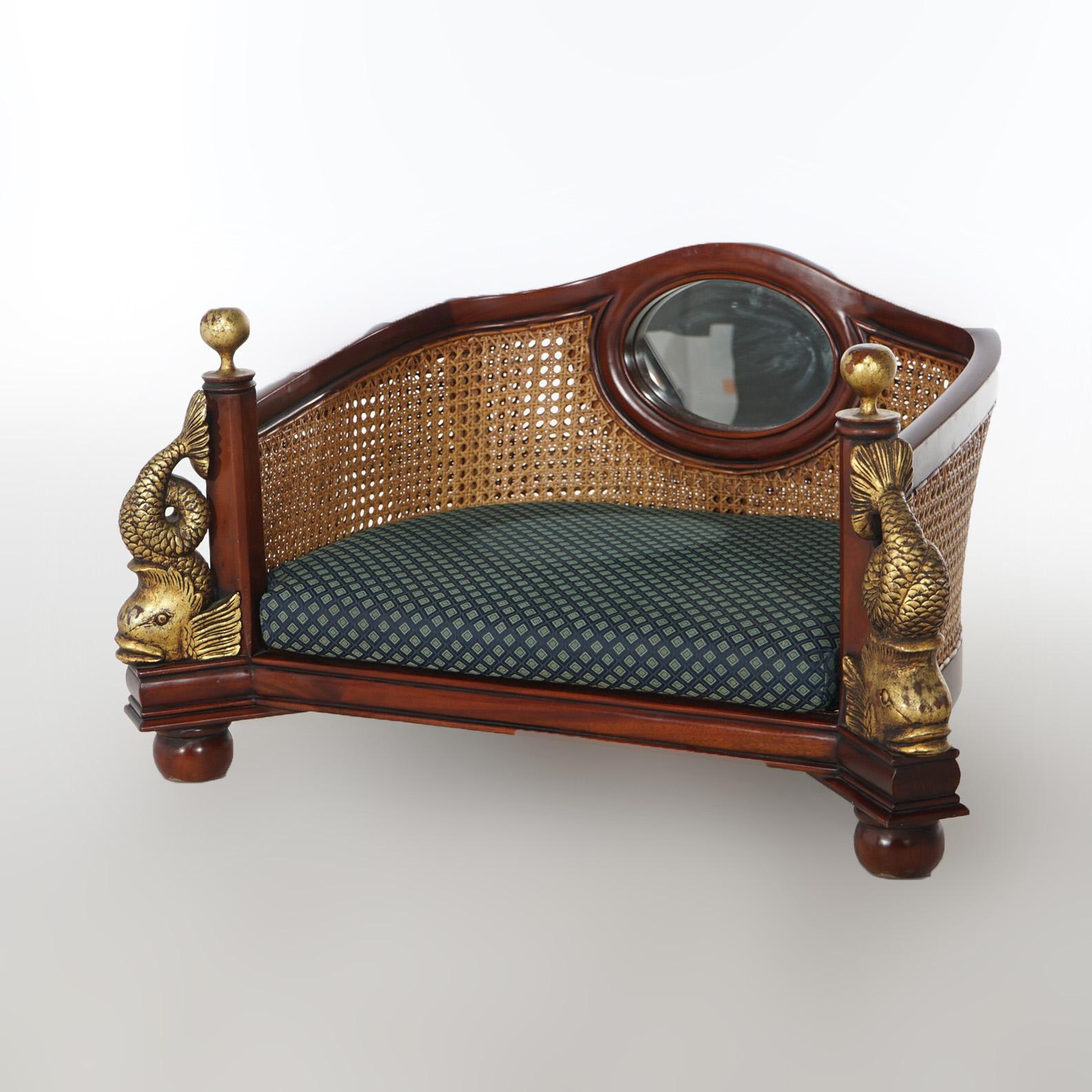 Maitland-Smith Mahogany & Gilt Wood Figural Pet Bed 20thC In Good Condition In Big Flats, NY