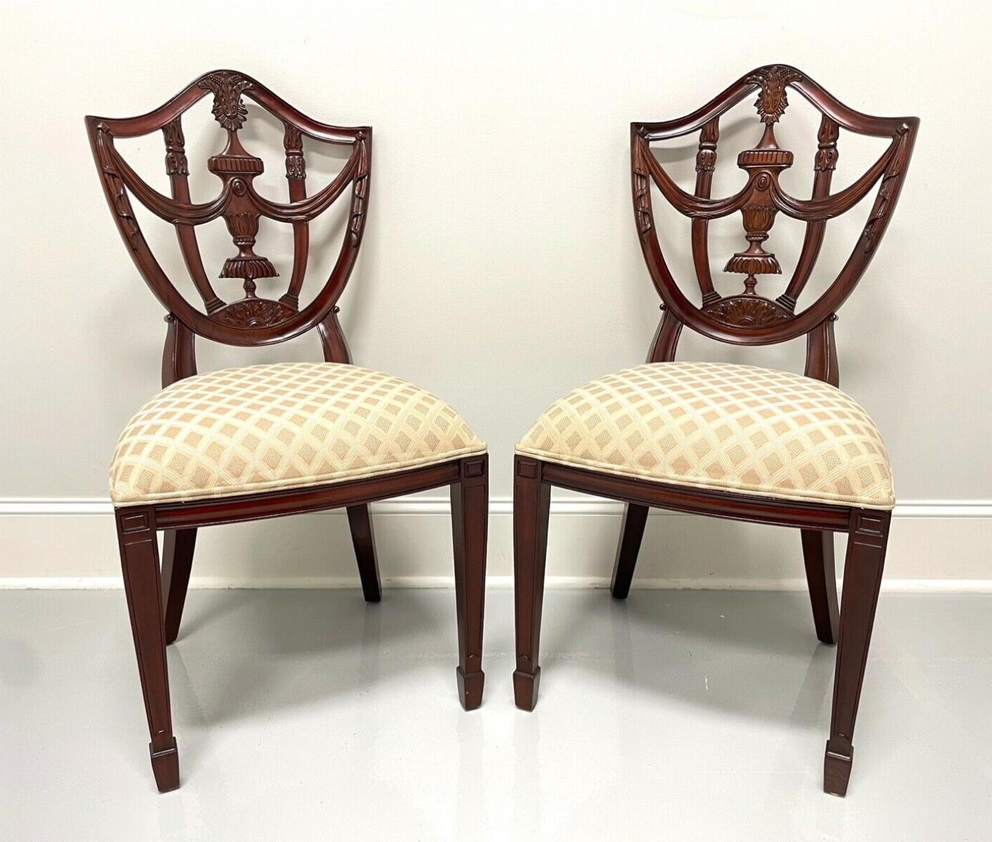 MAITLAND SMITH Mahogany Hepplewhite Style Dining Side Chairs - Pair  5