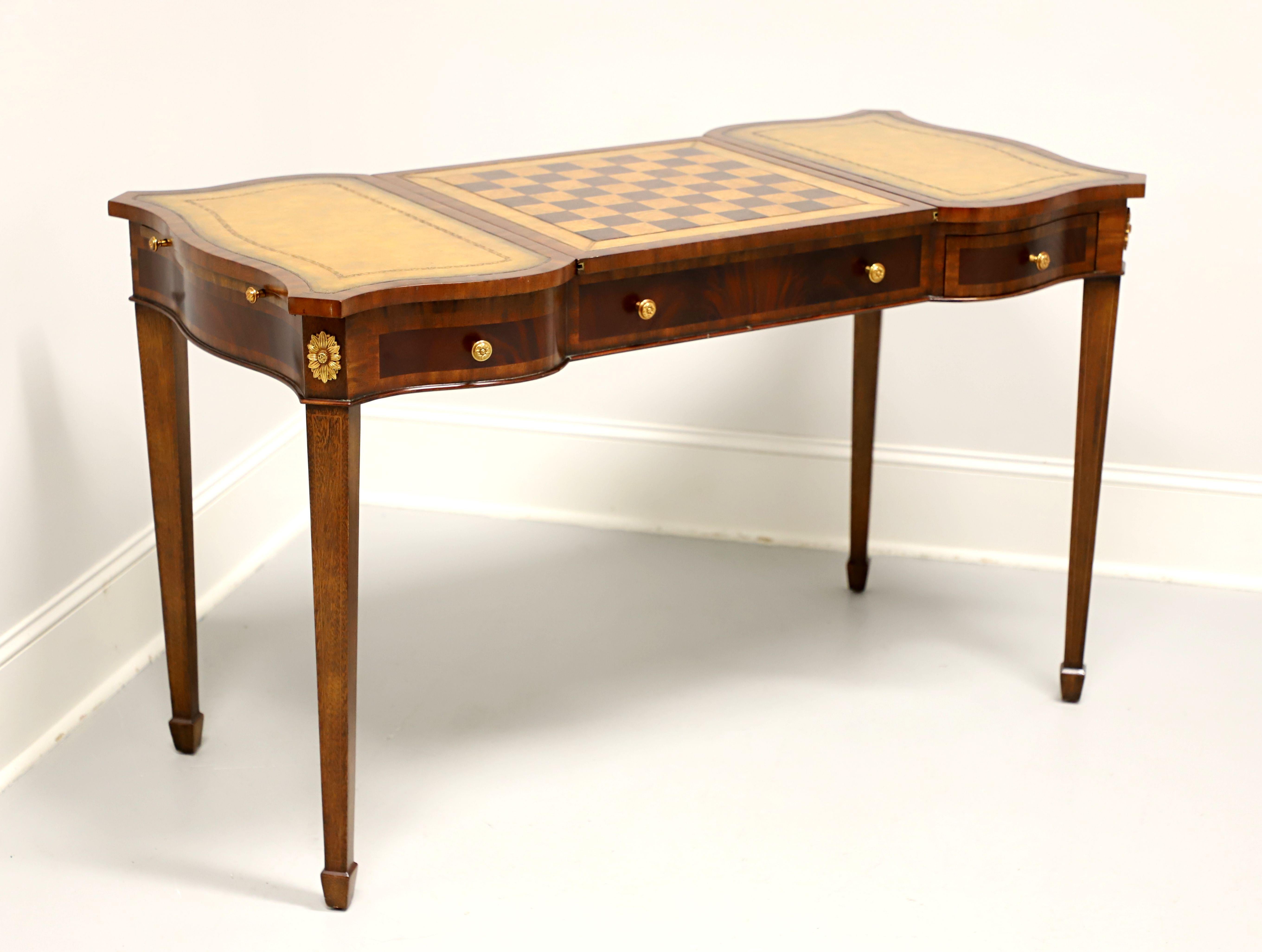 MAITLAND SMITH Mahogany & Leather Regency Writing Desk / Game Table In Good Condition In Charlotte, NC