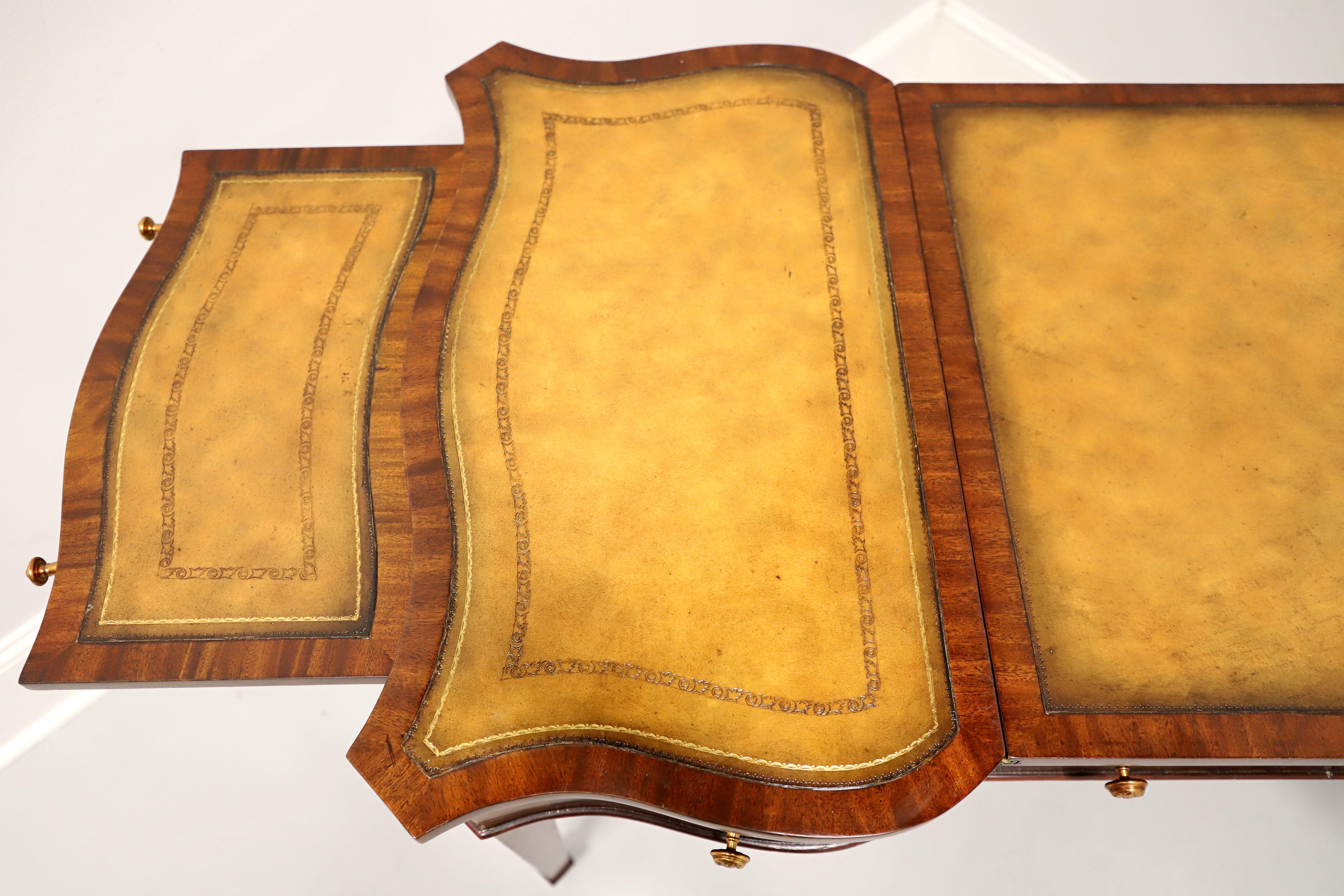Brass MAITLAND SMITH Mahogany & Leather Regency Writing Desk / Game Table