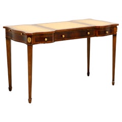 Vintage MAITLAND SMITH Mahogany & Leather Regency Writing Desk / Game Table