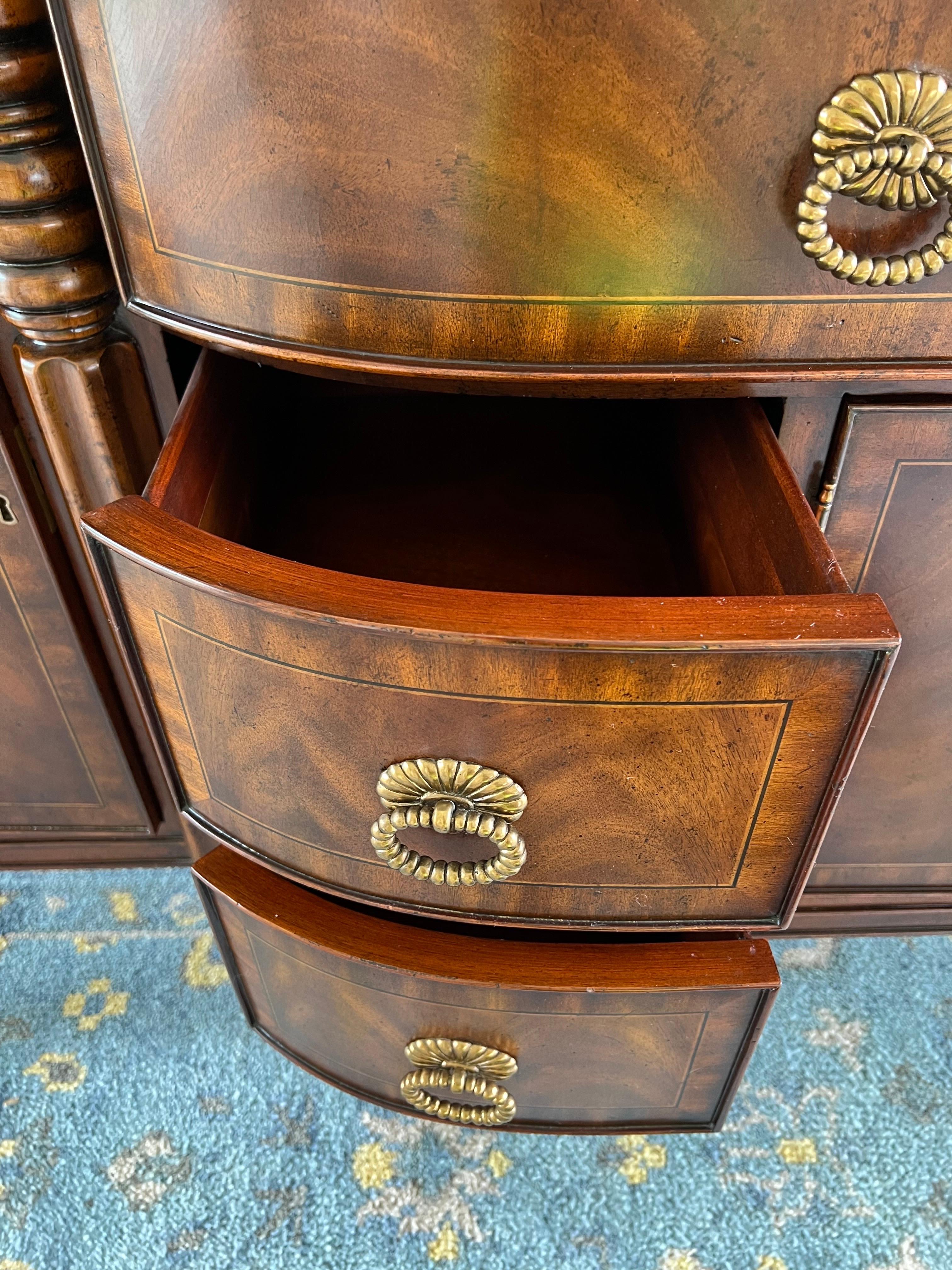 Maitland-Smith Mahogany Sideboard with Brass Gallery Rail, 20th Century For Sale 7