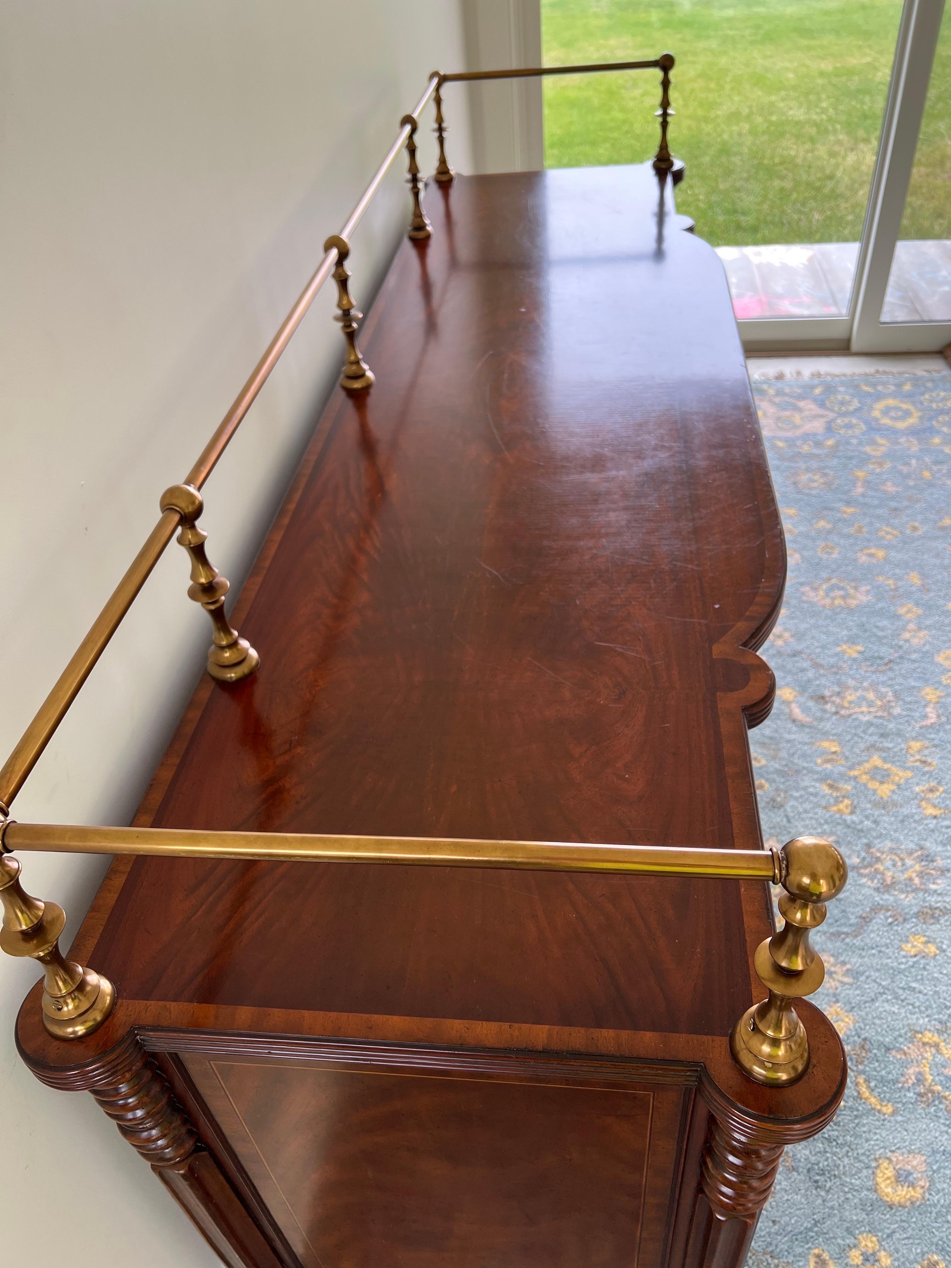 Maitland-Smith Mahogany Sideboard with Brass Gallery Rail, 20th Century For Sale 15