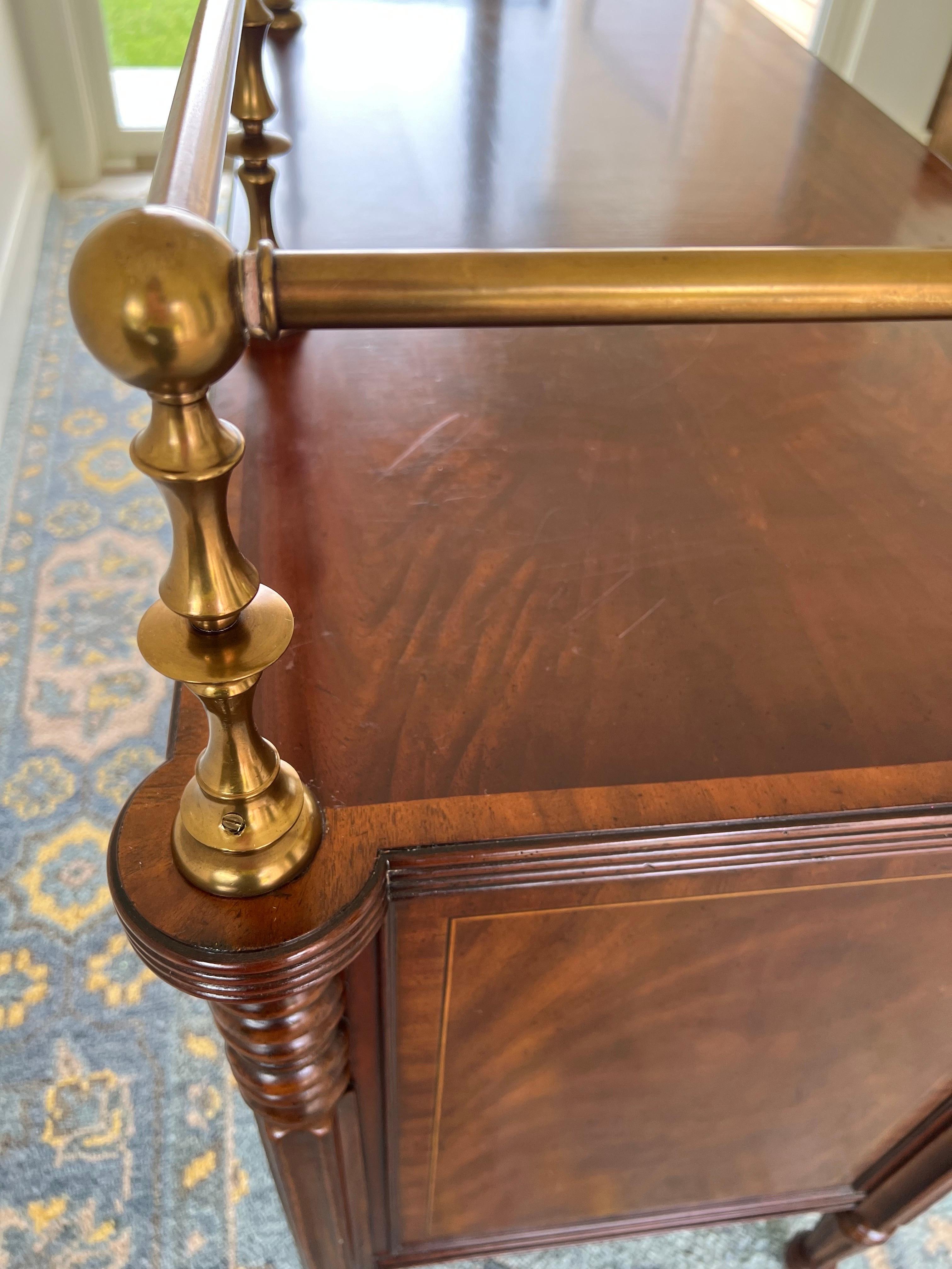 Maitland-Smith Mahogany Sideboard with Brass Gallery Rail, 20th Century For Sale 2