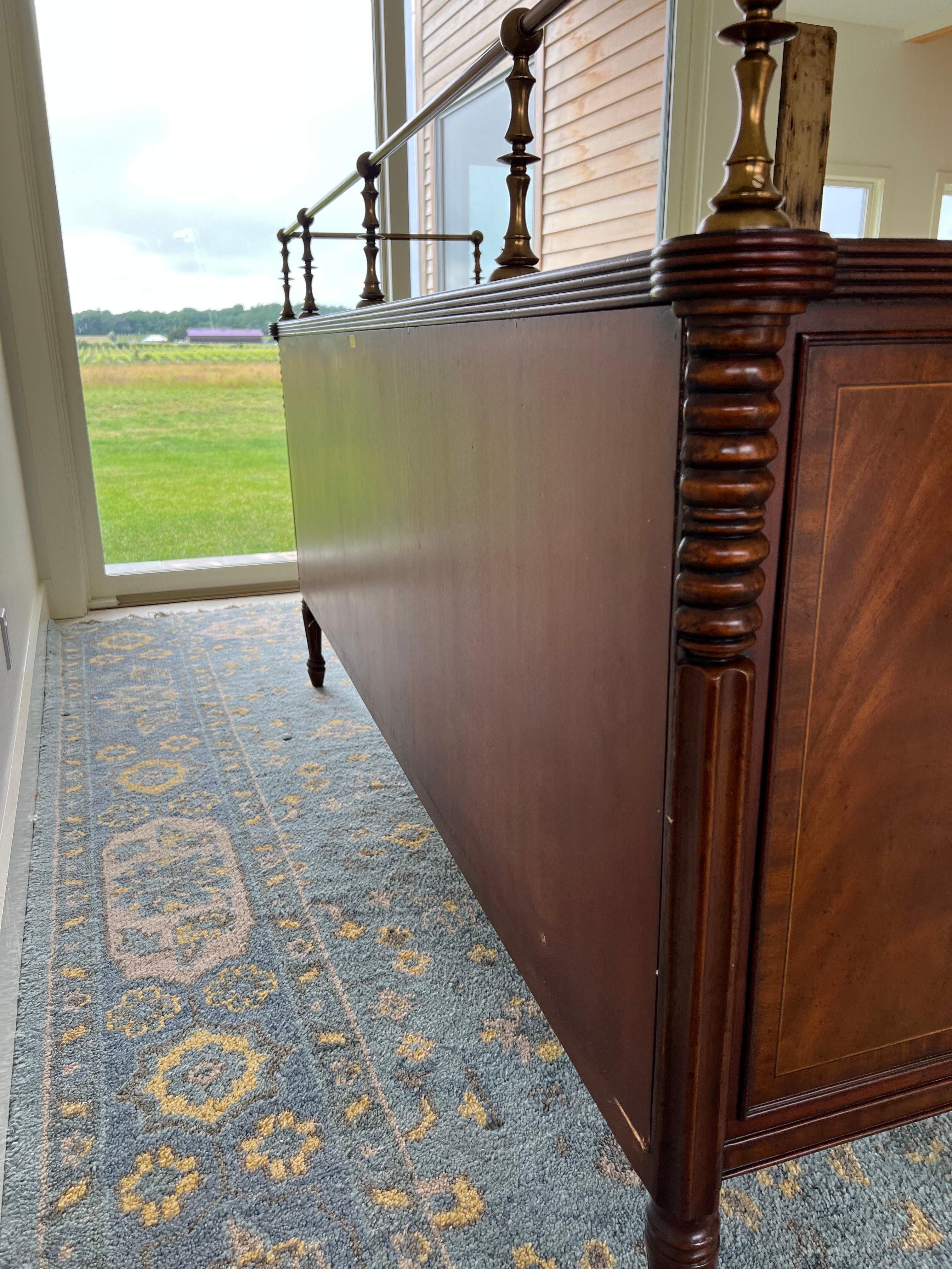 Maitland-Smith Mahogany Sideboard with Brass Gallery Rail, 20th Century For Sale 3