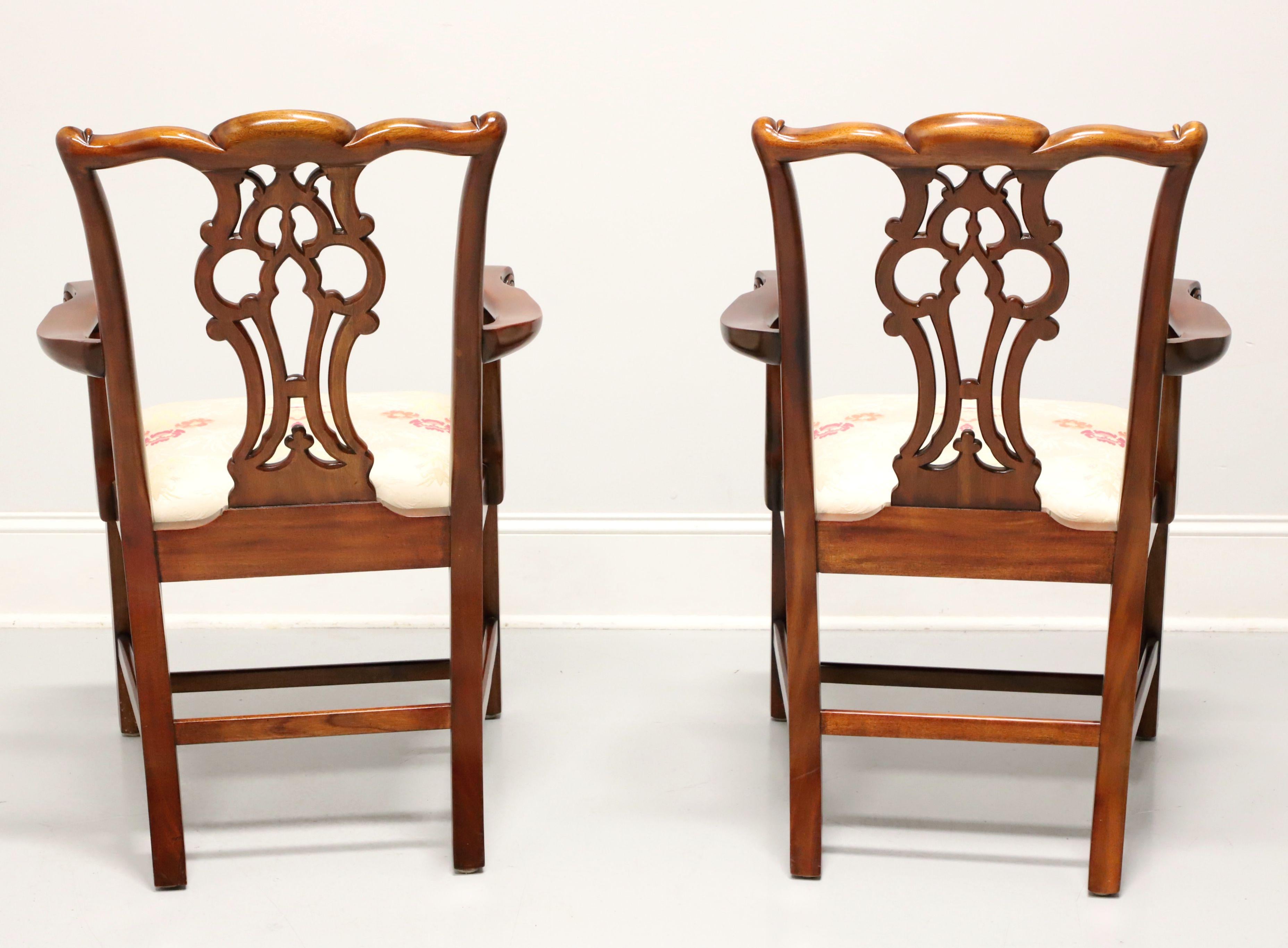 MAITLAND SMITH Massachusetts Mahogany Straight Leg Dining Armchairs - Pair In Good Condition In Charlotte, NC