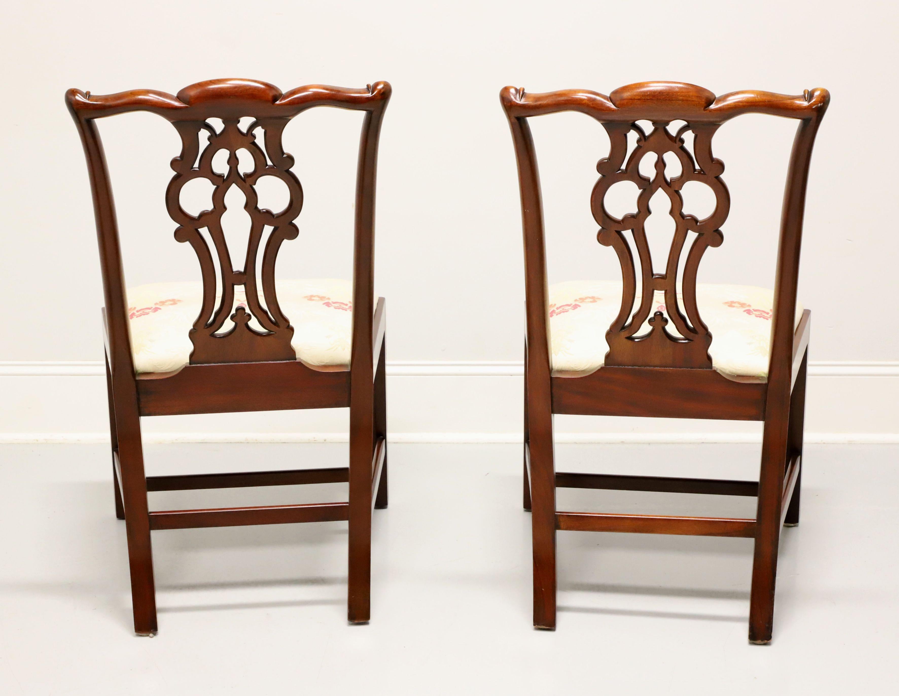 MAITLAND SMITH Massachusetts Mahogany Straight Leg Dining Side Chairs - Pair A In Good Condition In Charlotte, NC