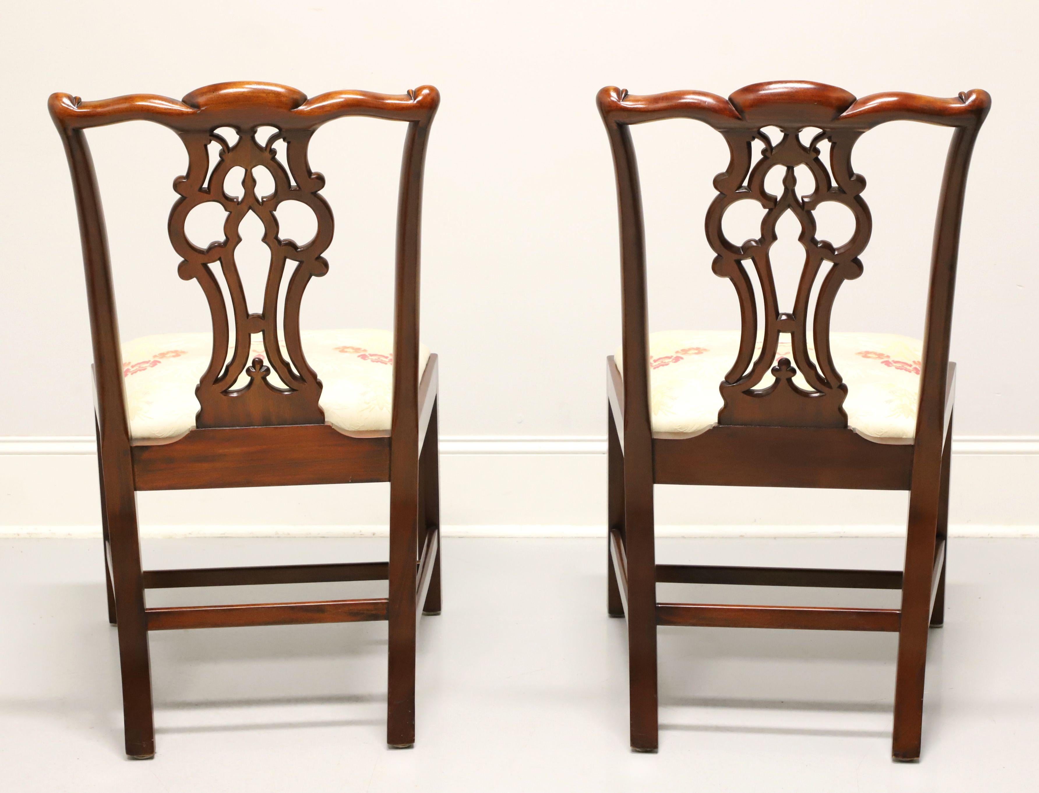 MAITLAND SMITH Massachusetts Mahogany Straight Leg Dining Side Chairs - Pair B In Good Condition In Charlotte, NC