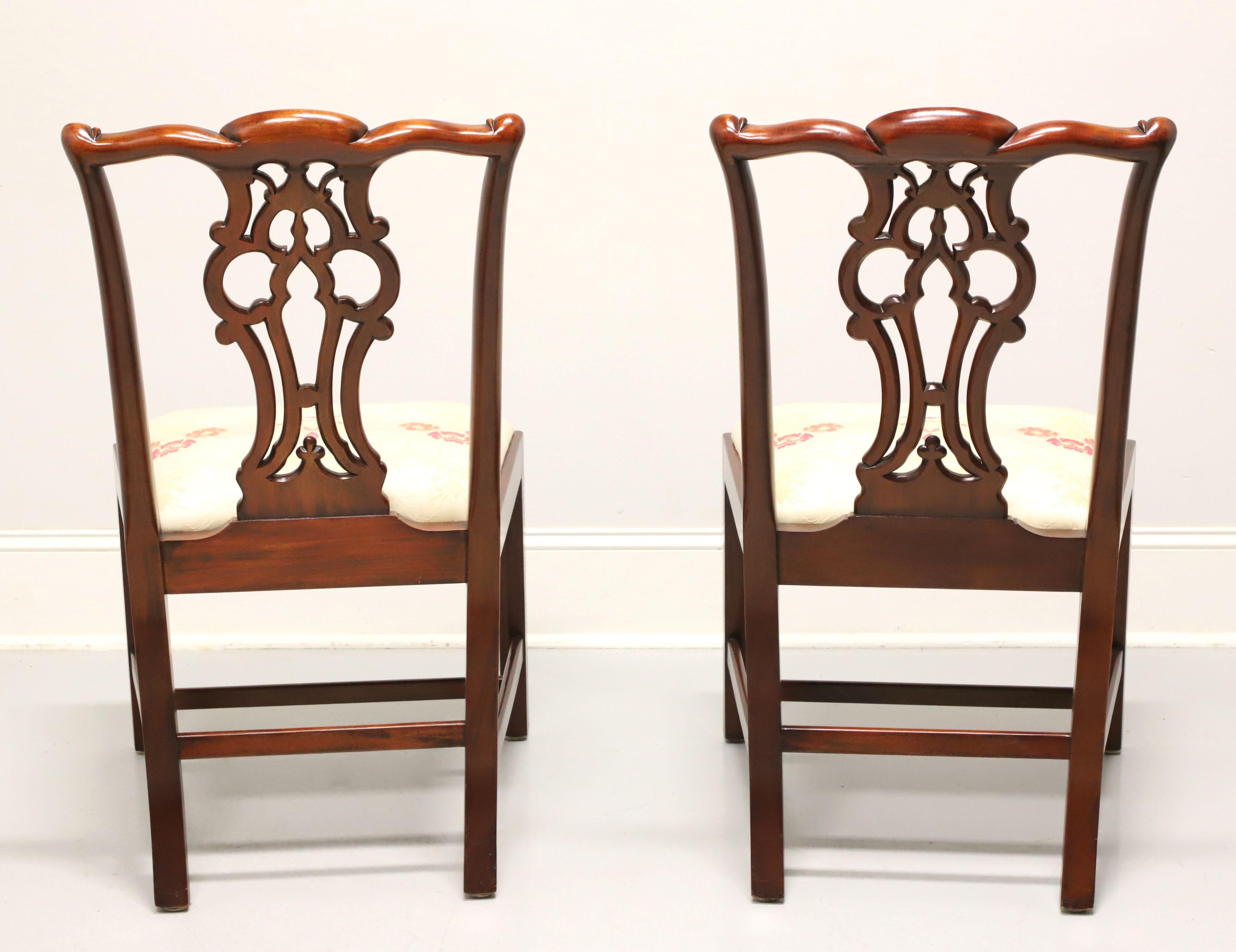 MAITLAND SMITH Massachusetts Mahogany Straight Leg Dining Side Chairs - Pair C In Good Condition In Charlotte, NC