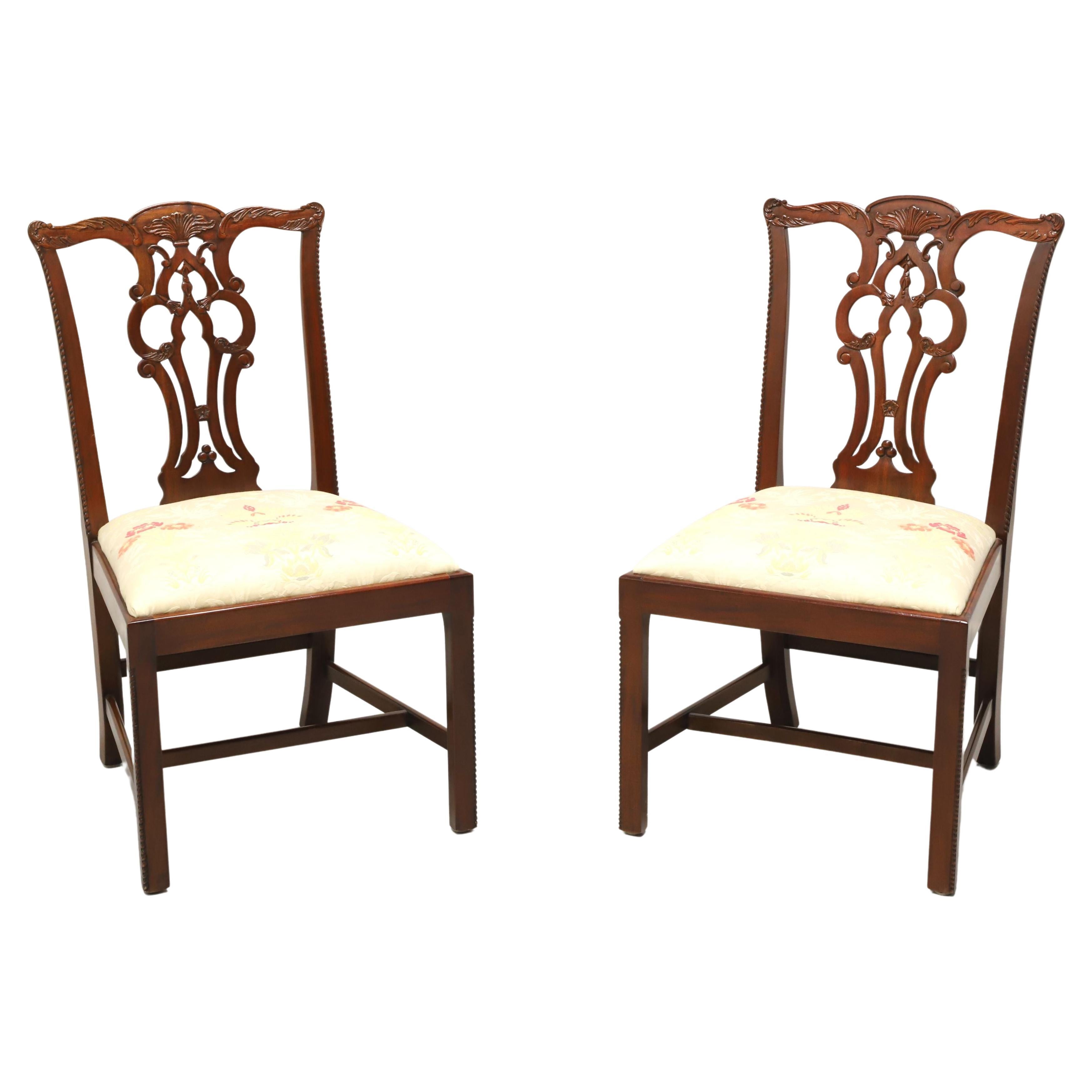 MAITLAND SMITH Massachusetts Mahogany Straight Leg Dining Side Chairs - Pair C