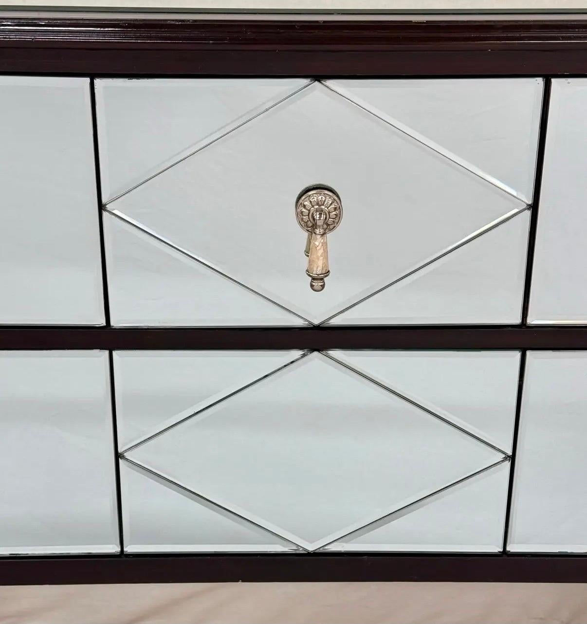 Maitland Smith Mirrored Dry Bar Console Table Sideboard Chest For Sale 1