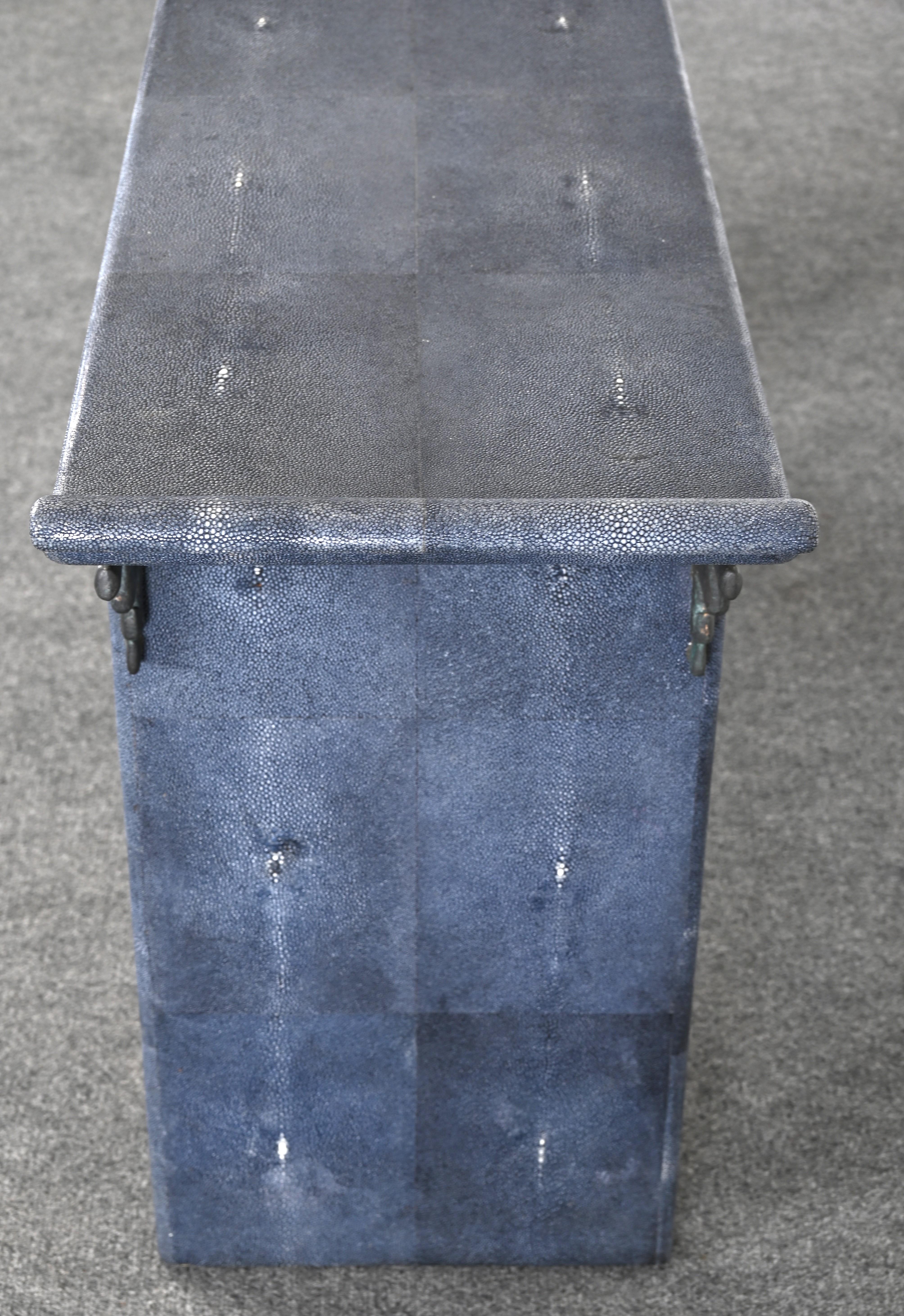 Maitland Smith Modern Altar or Console Table in Faux Shagreen, 20th Century For Sale 5