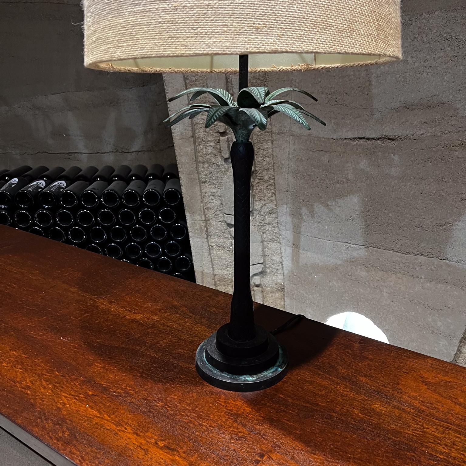 Maitland Smith Modern Faux Bronze Palm Tree Table Lamp  For Sale 1