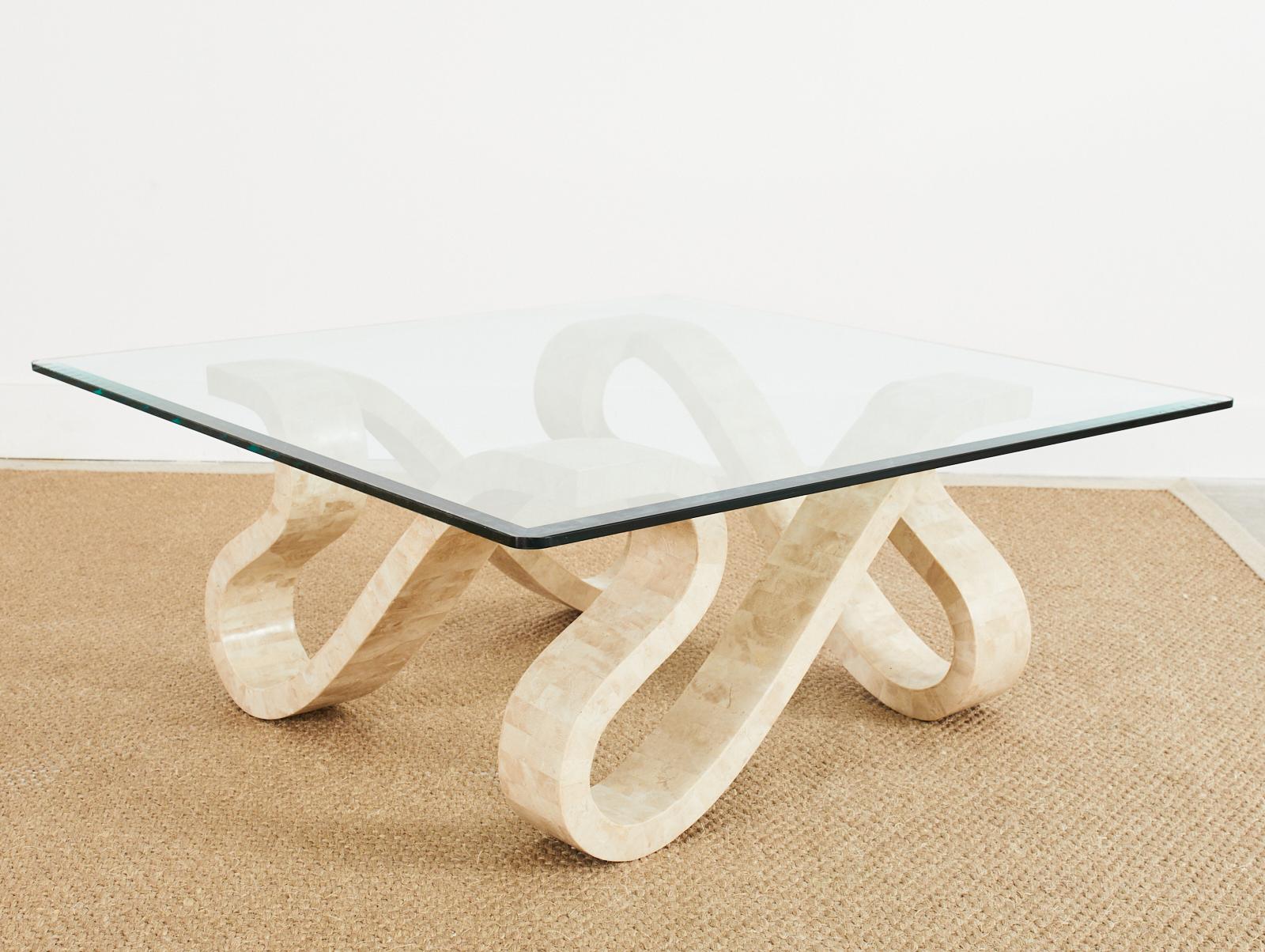 Maitland Smith Modernist Sculptural Tessellated Stone Cocktail Table 4