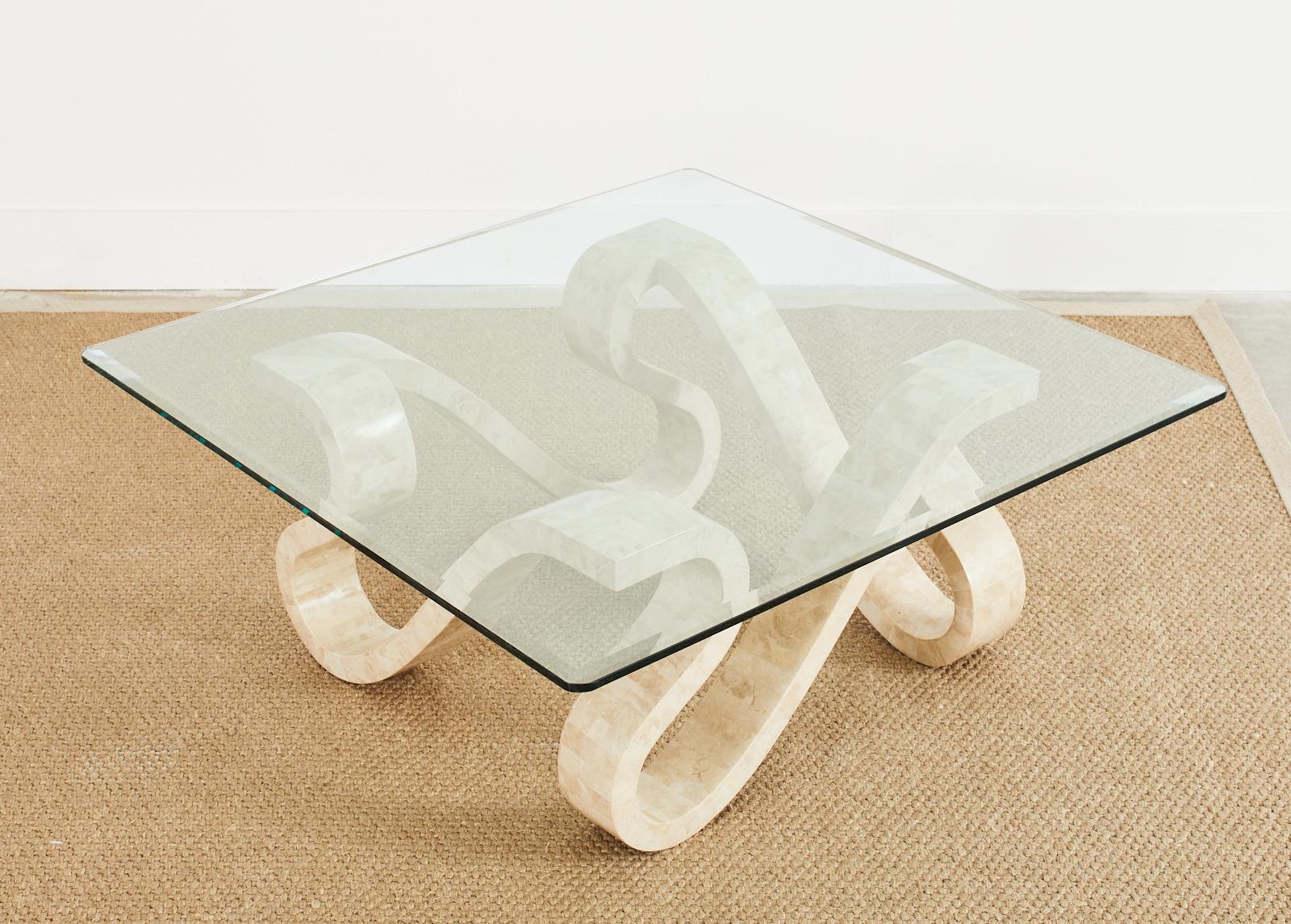 Maitland Smith Modernist Sculptural Tessellated Stone Cocktail Table 5